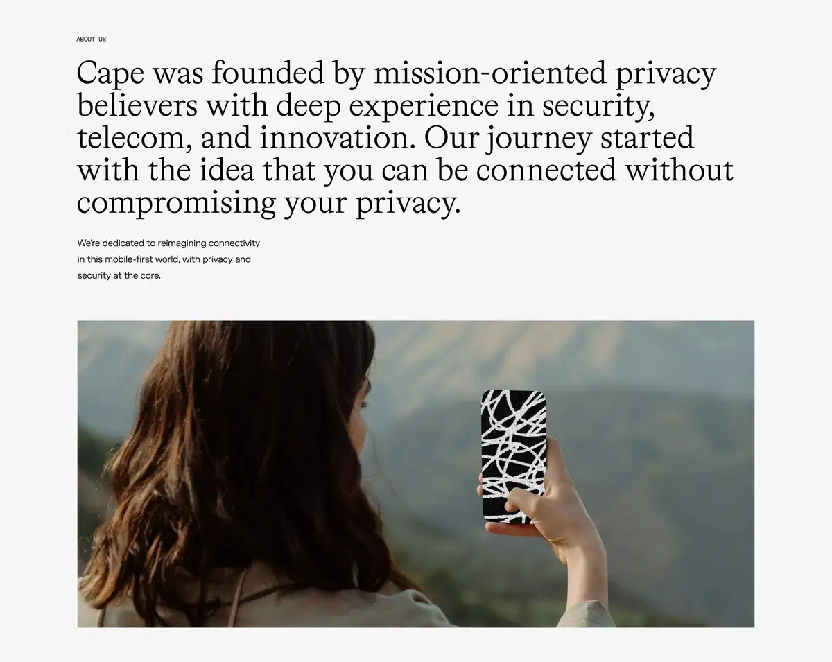 Cape About Page Section About Us
