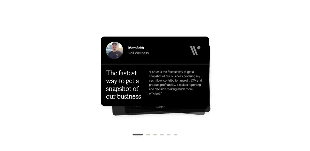 Parker Home Page Section Testimonials