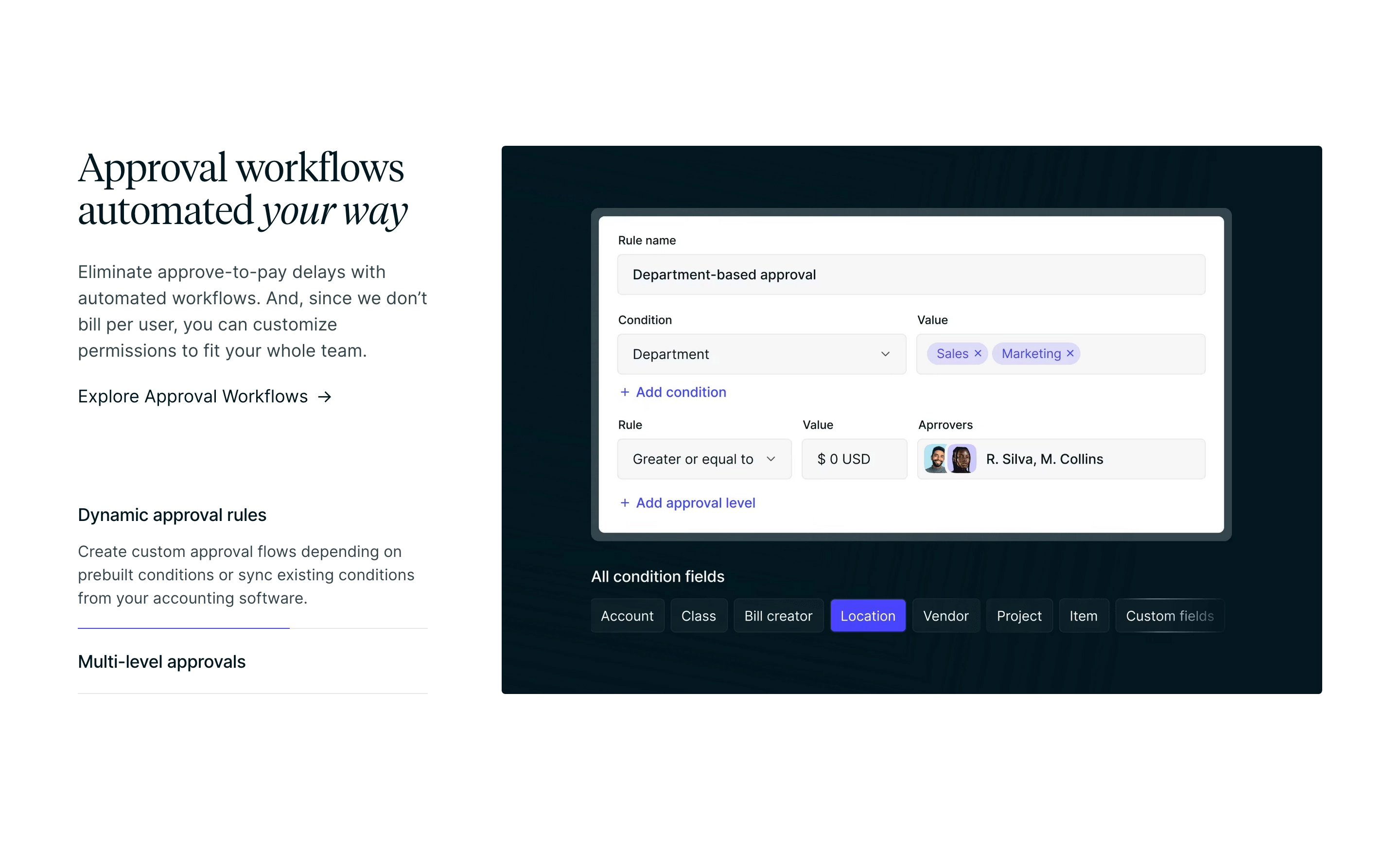 Routable Automation Page Section Approval Worflows