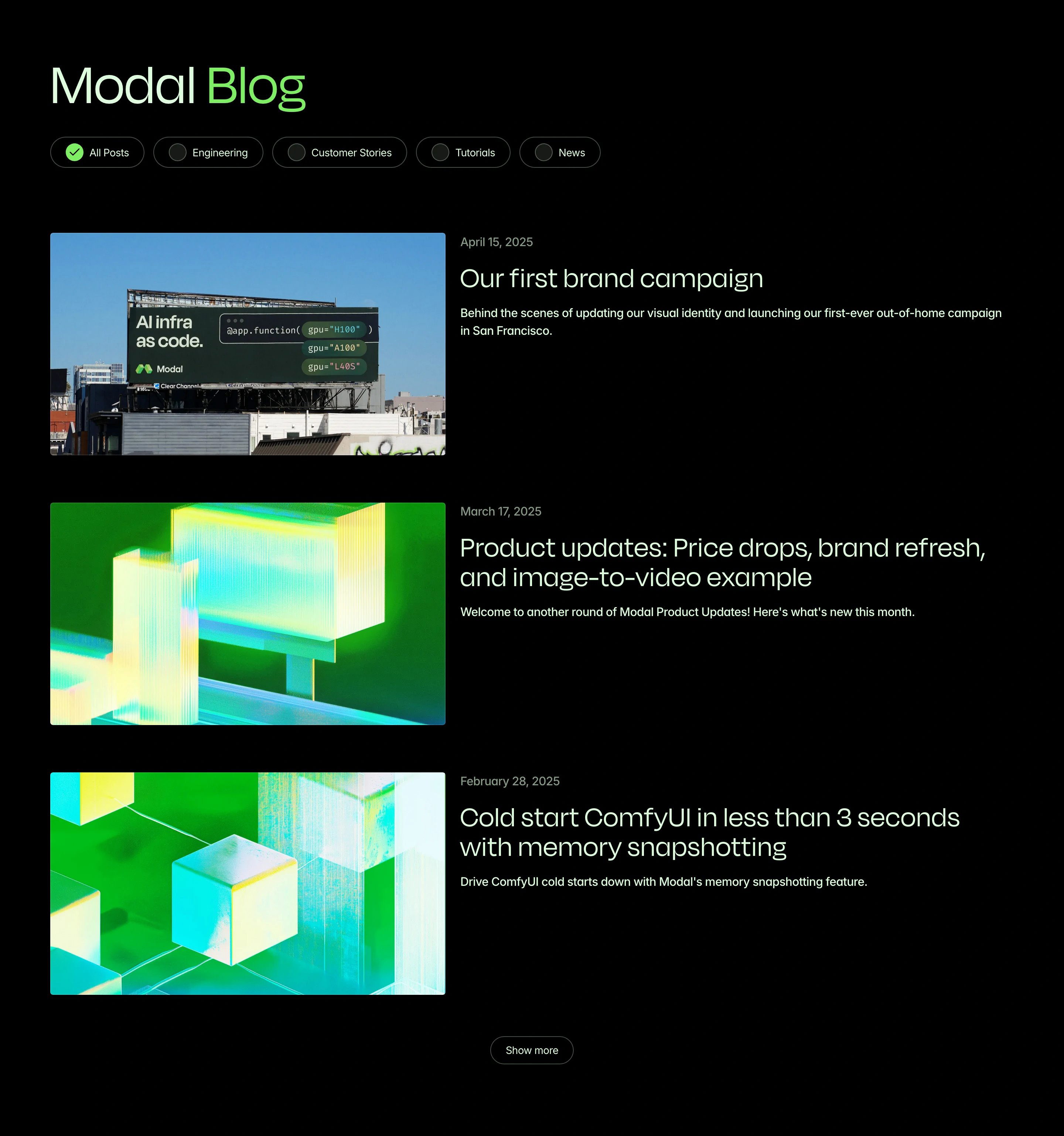 Modal Blog Page Section Blog Index