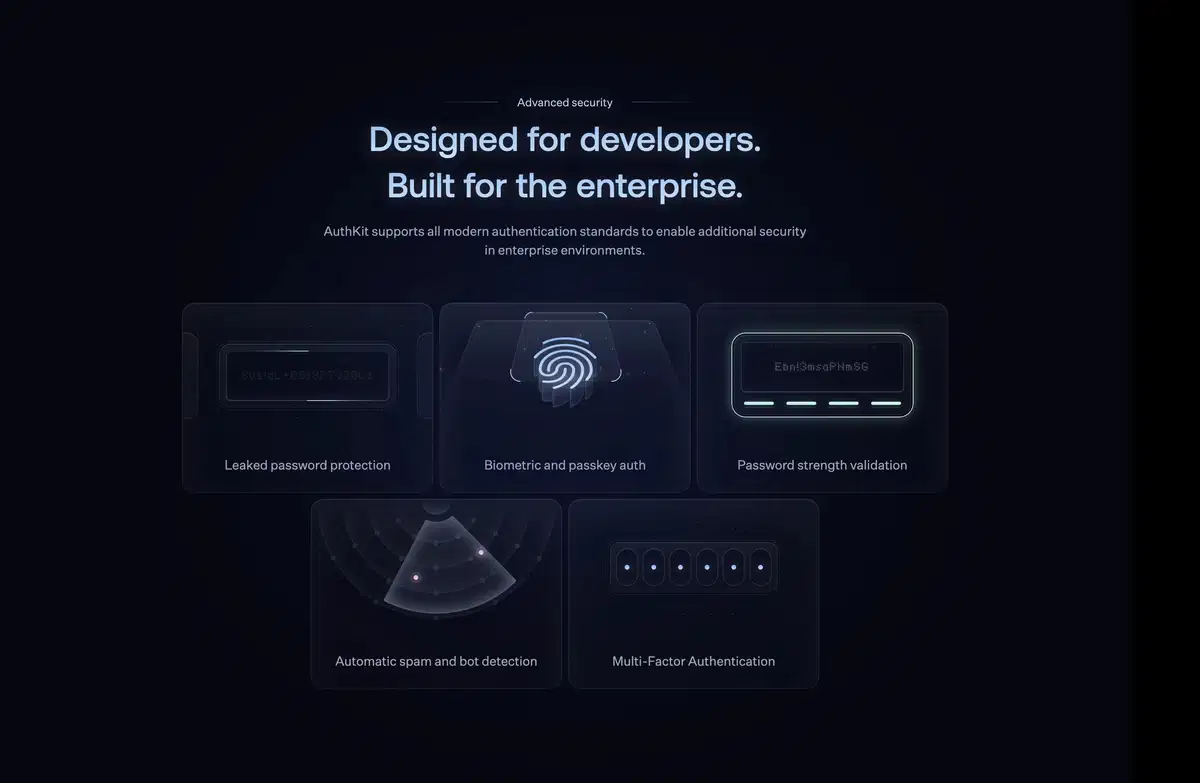 AuthKit Home Page Section Advanced Security
