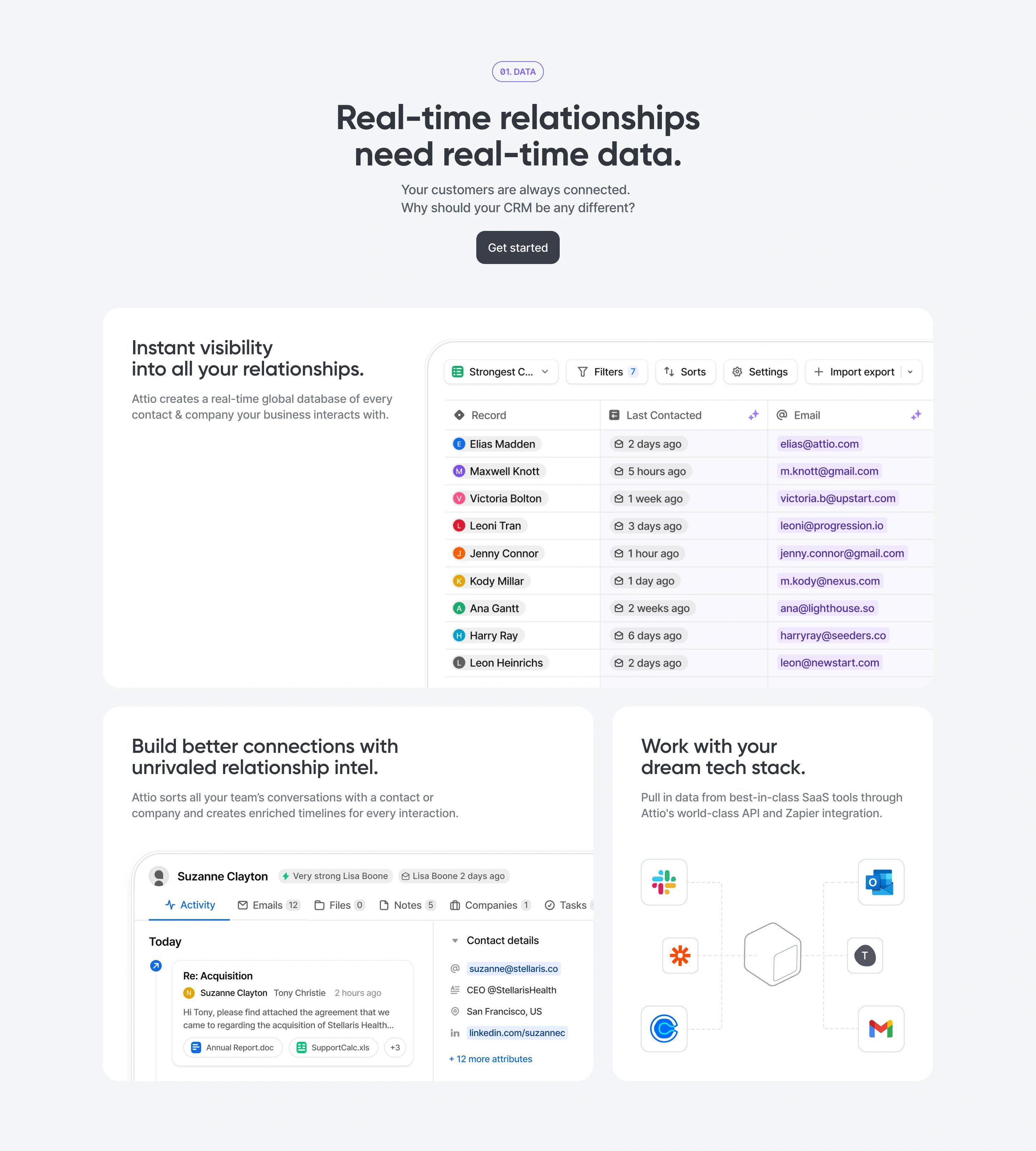 Attio Home Page Section Data