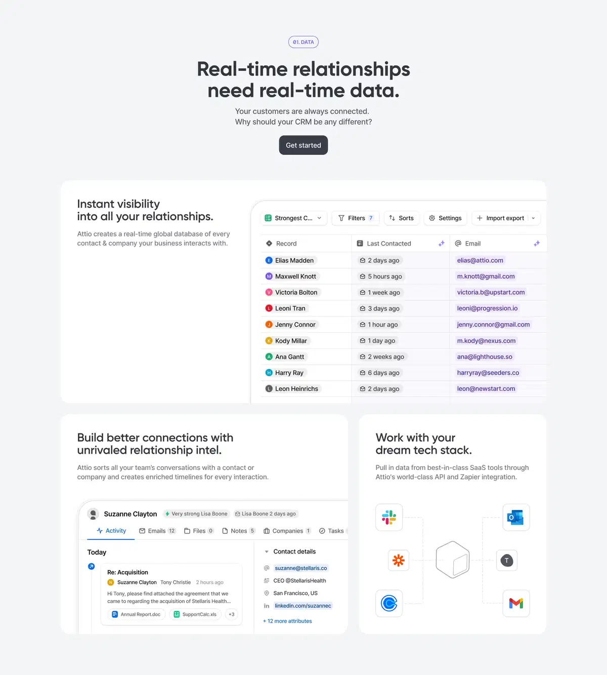 Attio Home Page Section Data
