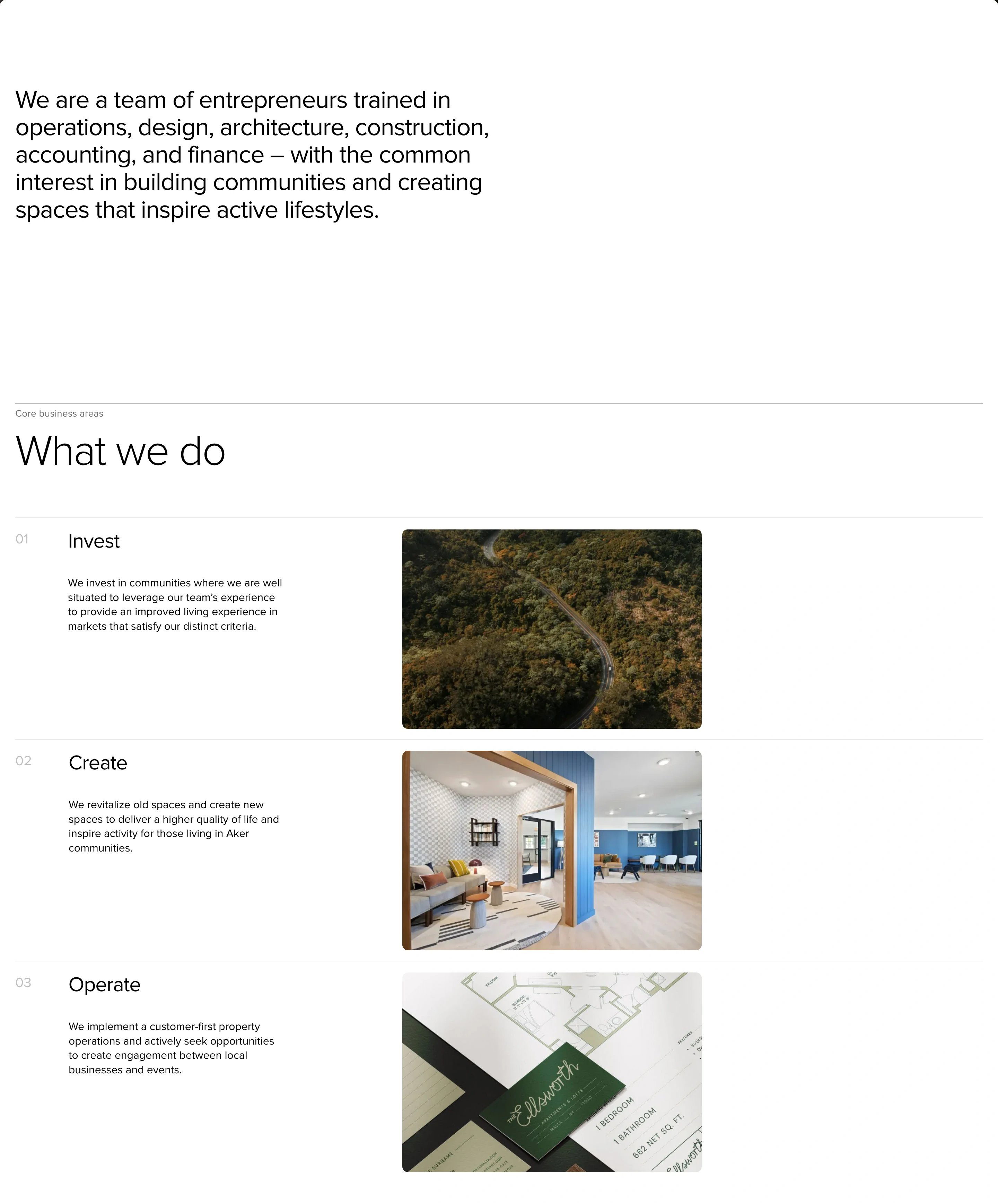 Aker Home Page Section What We Do