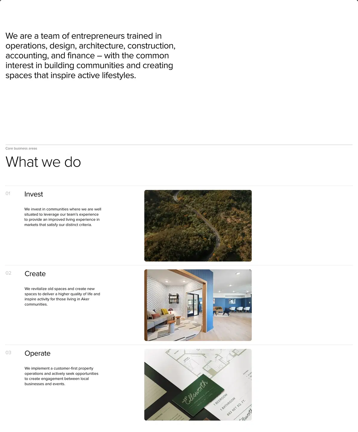 Aker Home Page Section What We Do