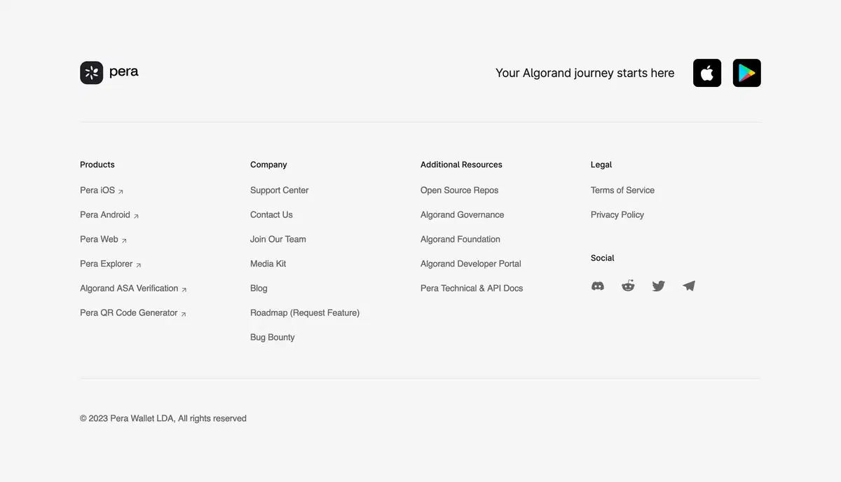 Pera Home Page Section Footer