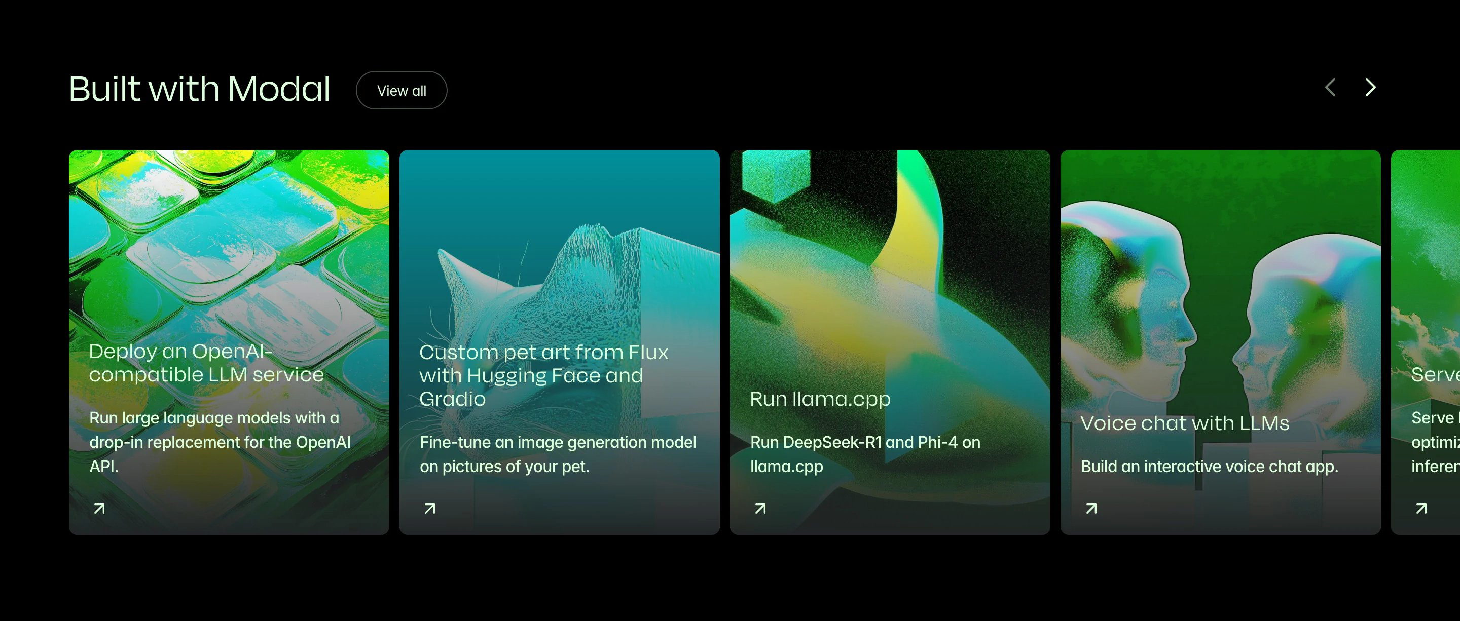 Modal Home Page Section Built with Modal