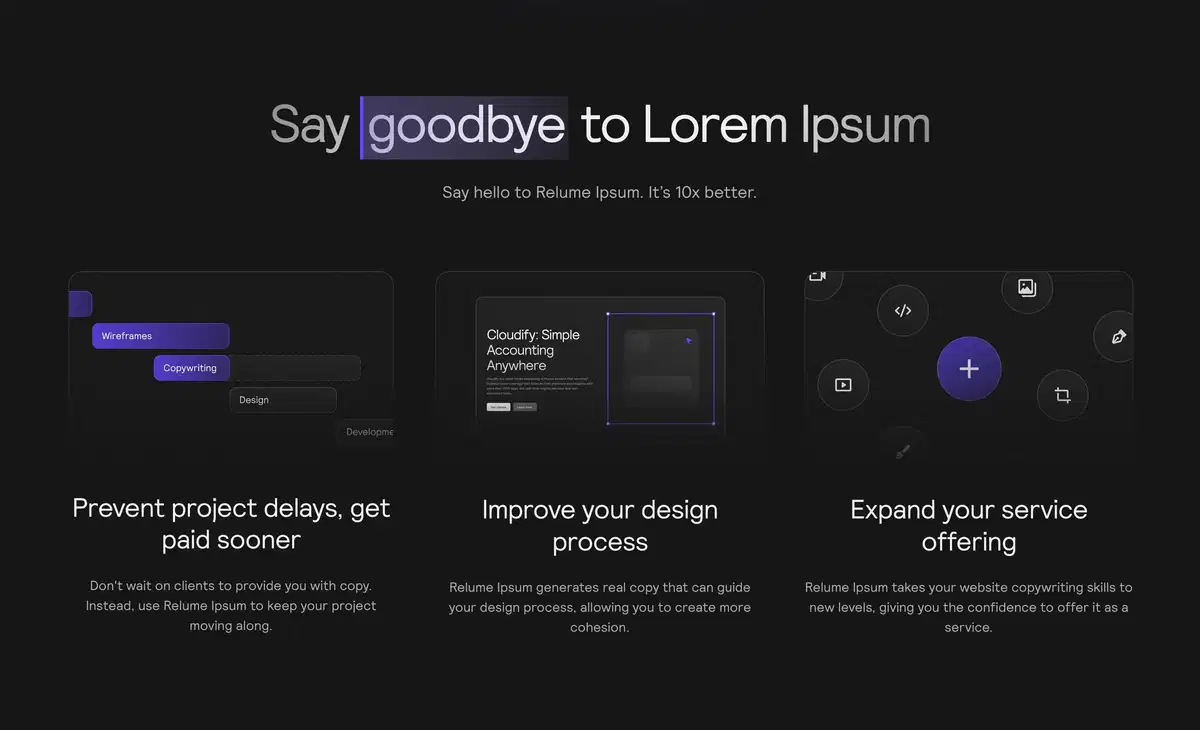 Relumeipsum Home Page Section Benefits