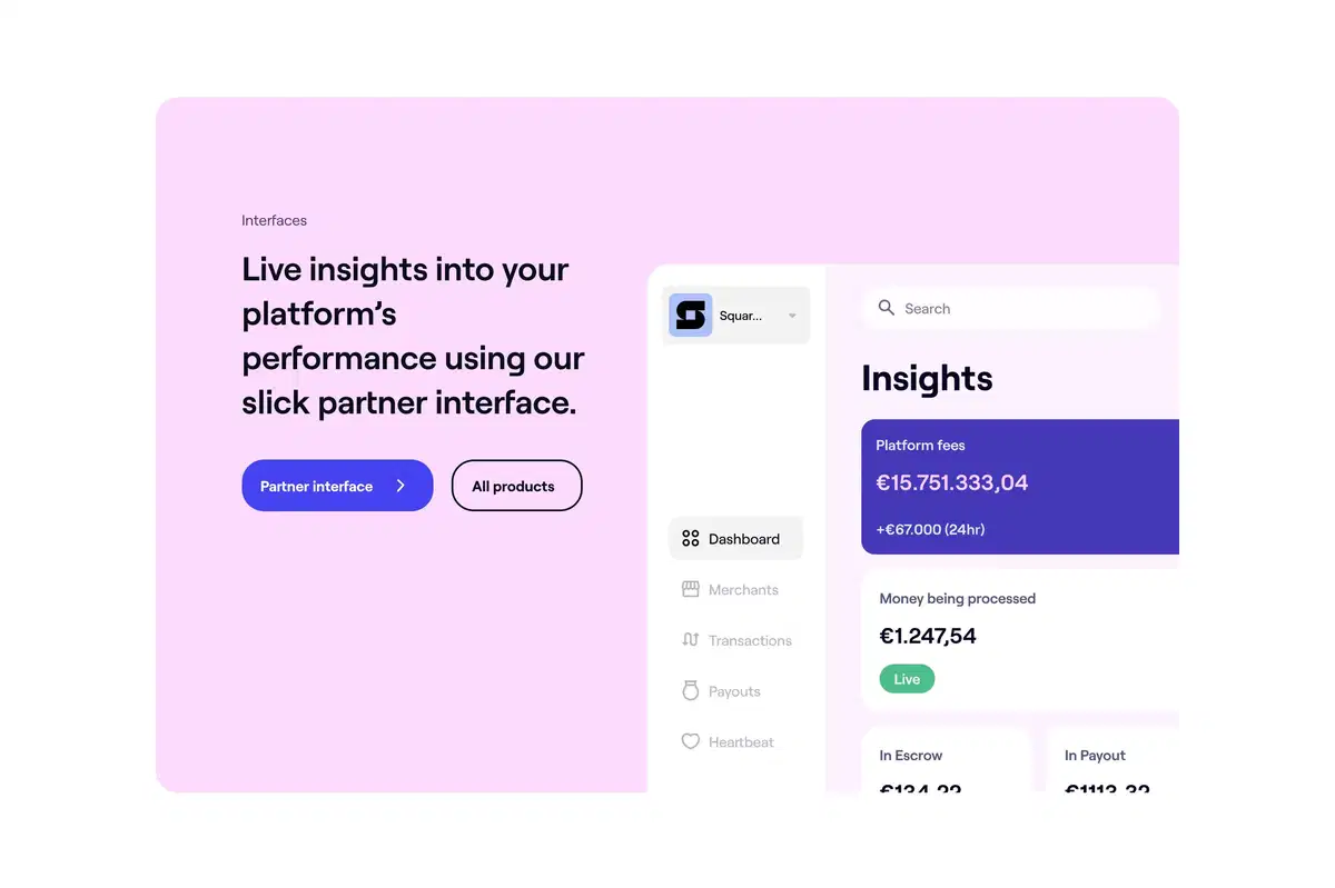 Online Payment Platform Home Page Section Partner Interface Features
