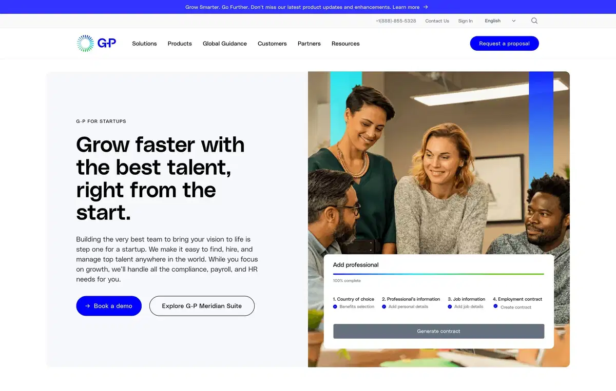 Globalization Partners Startup Page Section Hero