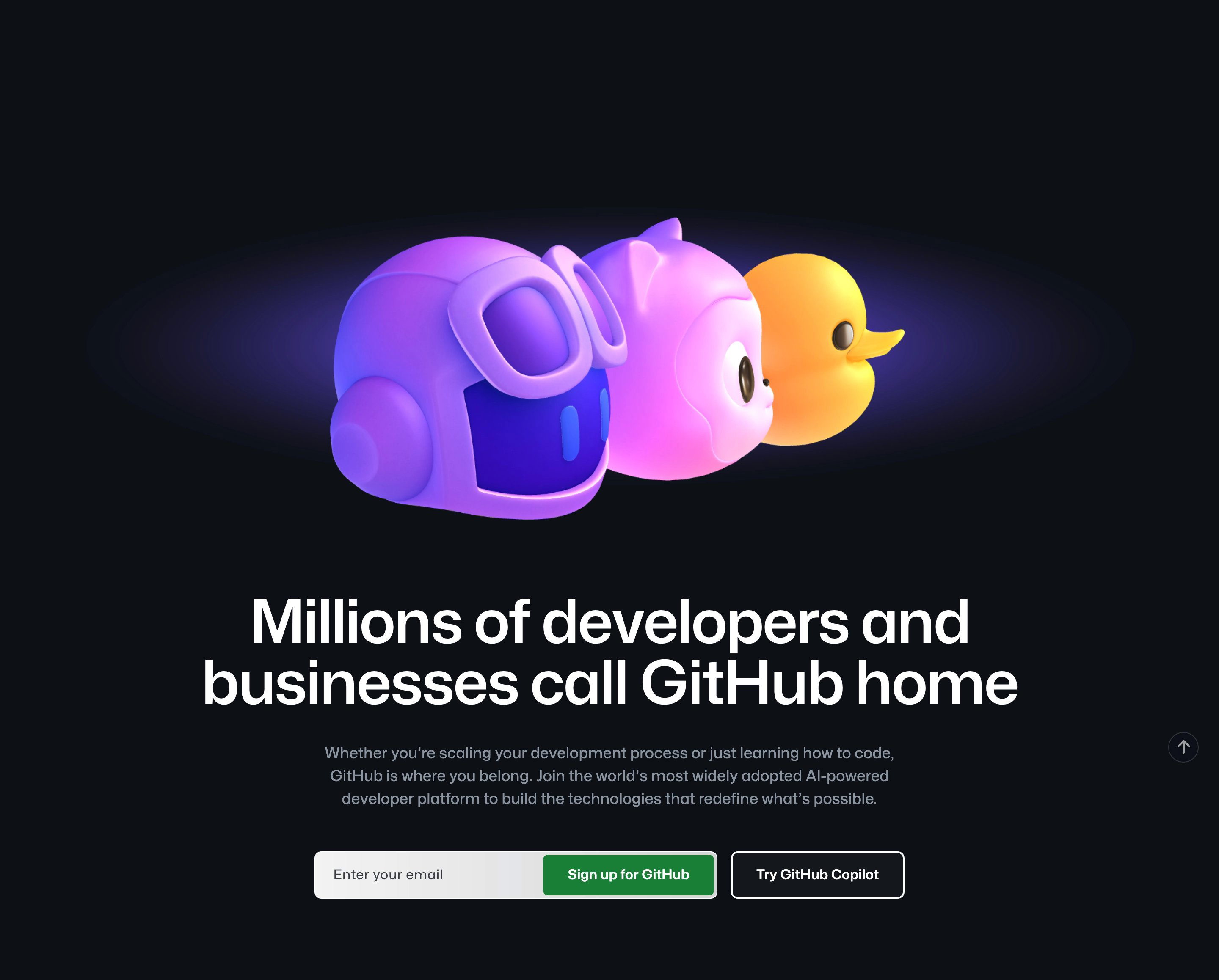 GitHub Home Page Section CTA