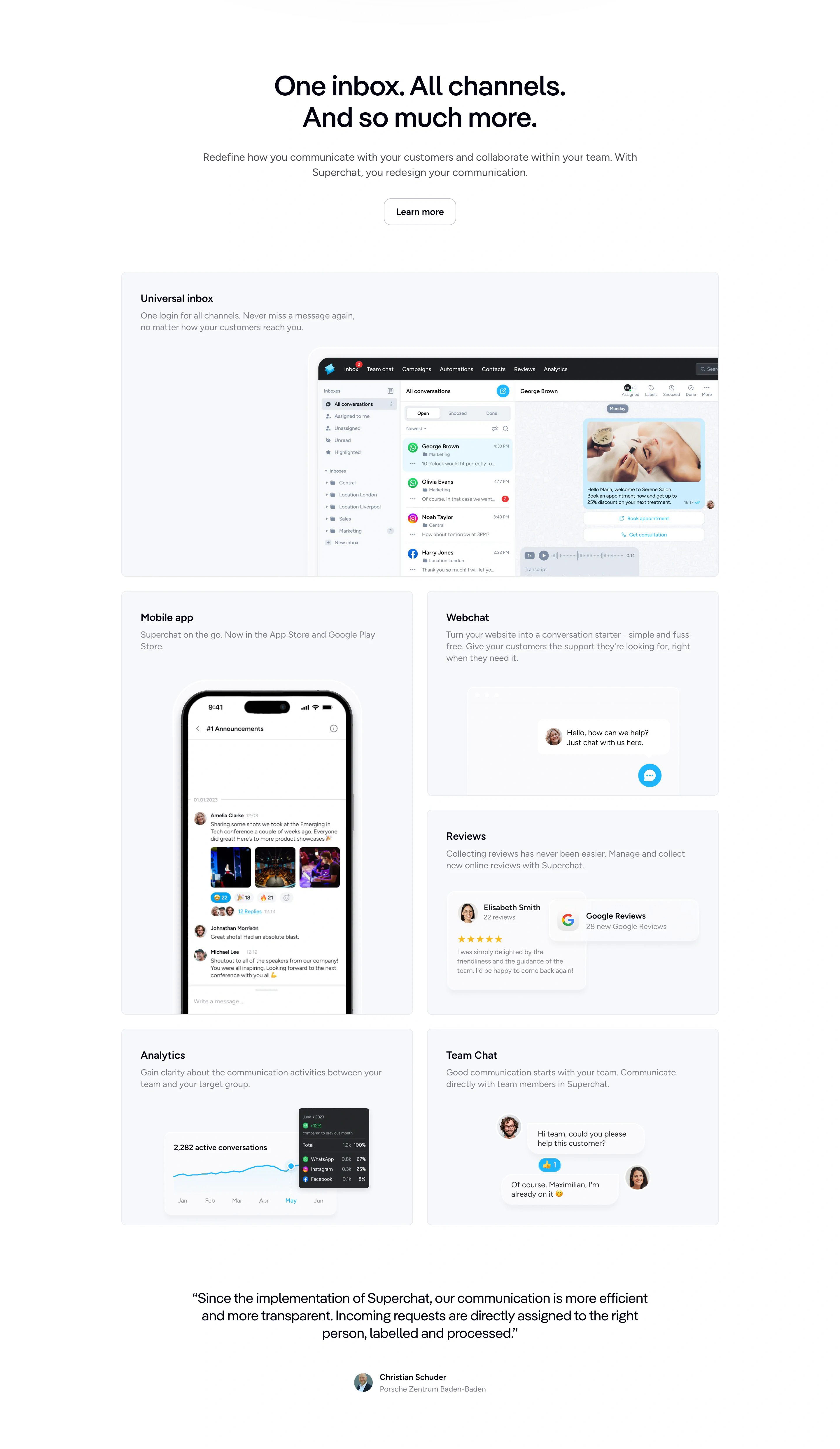 Superchat Home Page Section One Inbox Feature