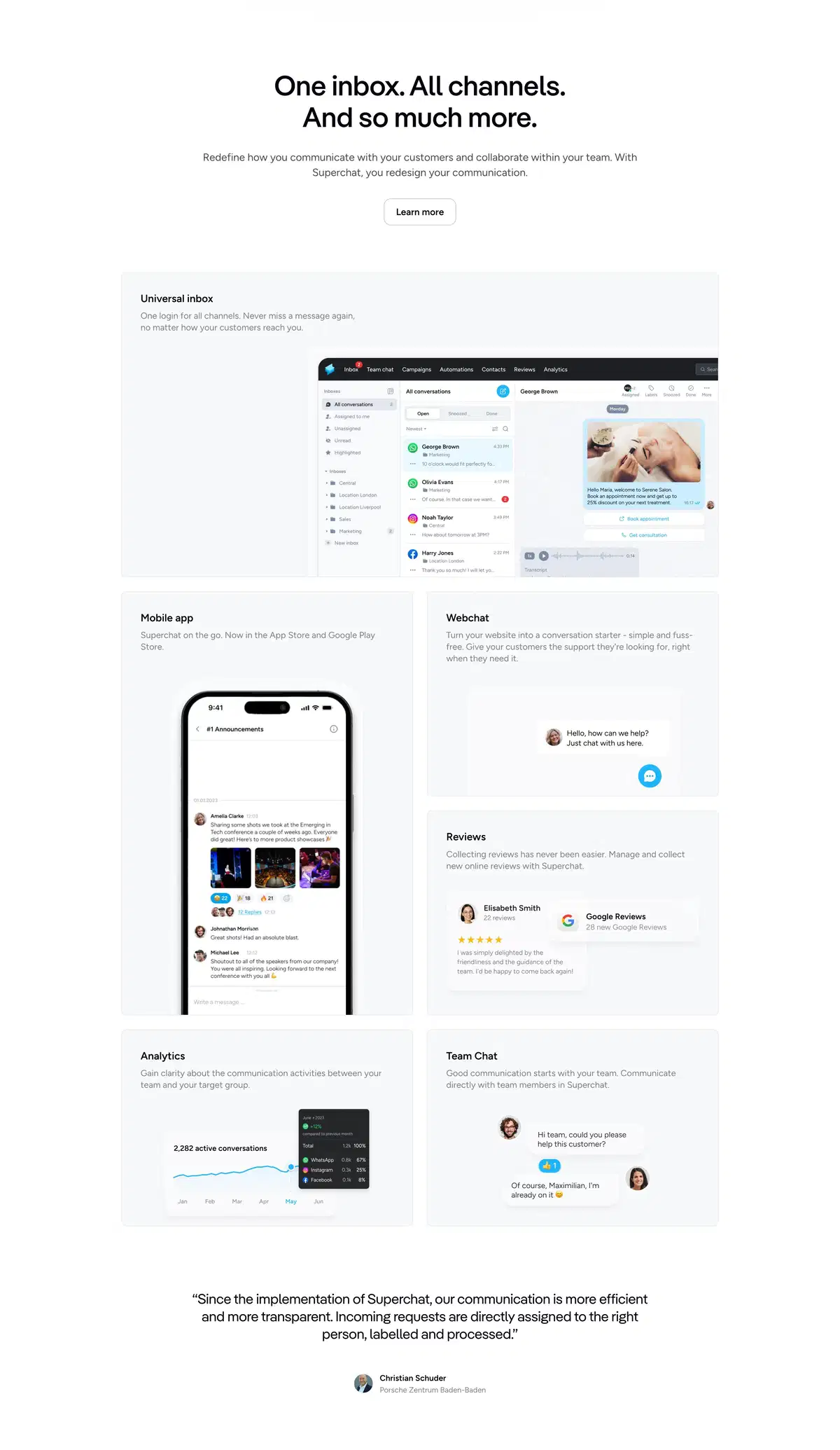 Superchat Home Page Section One Inbox Feature