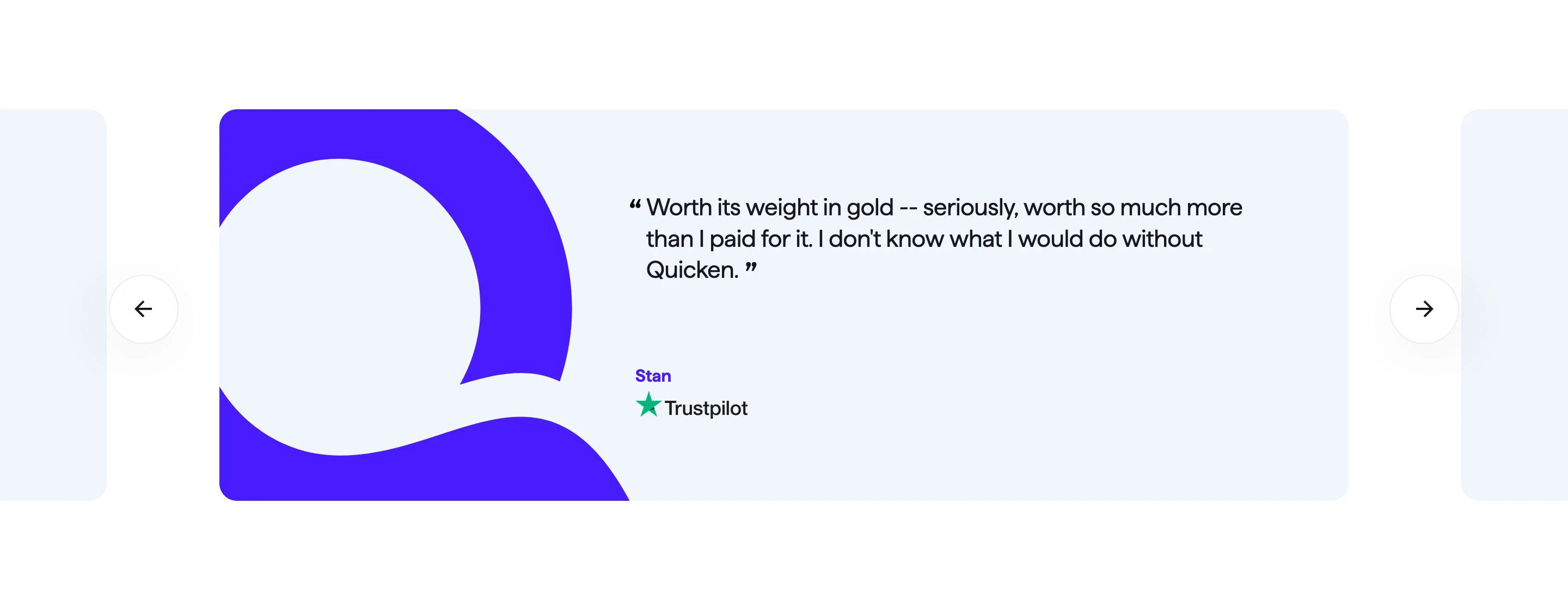 Quicken Home Page Section Testimonials