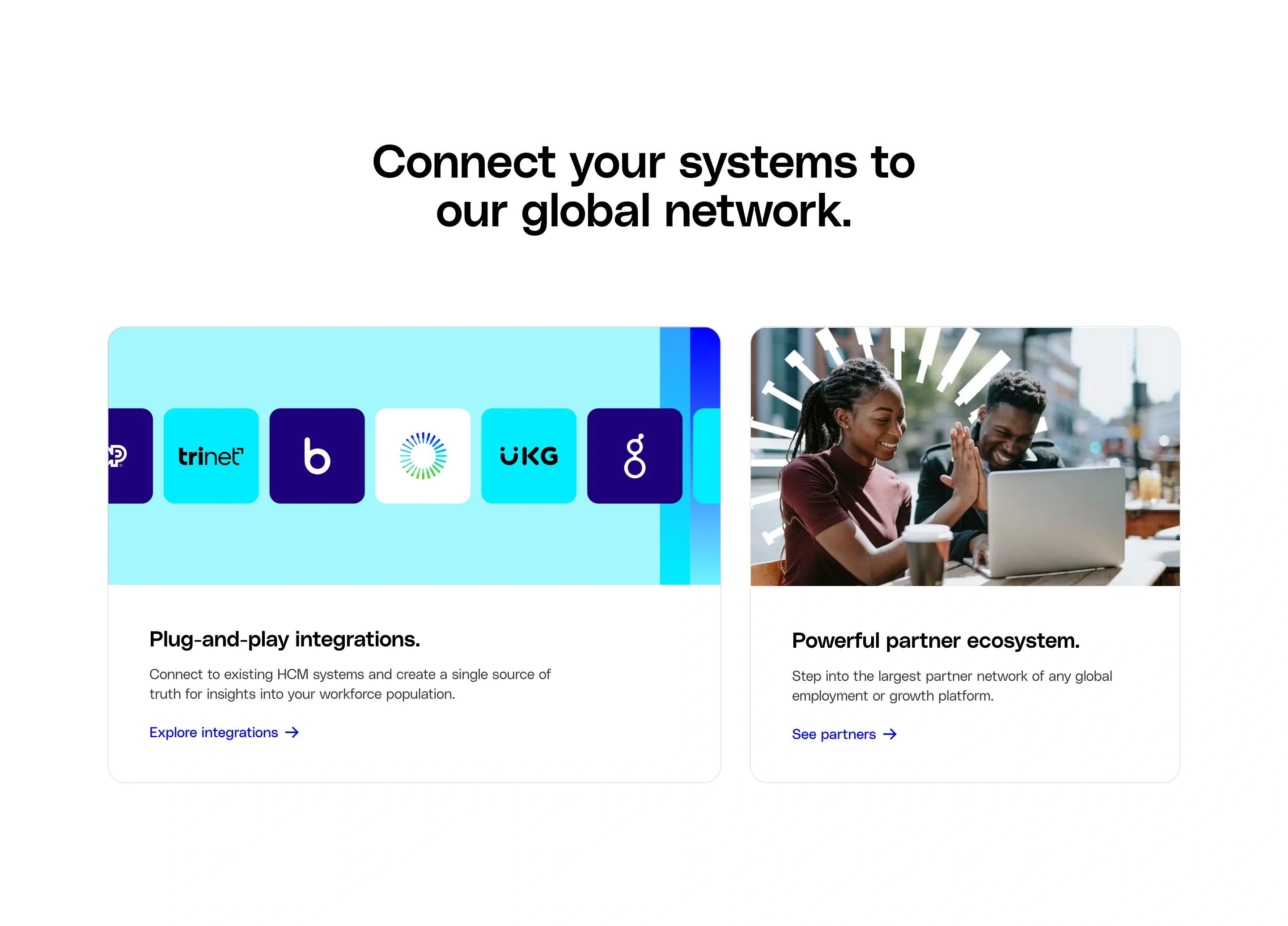Globalization Partners Home Page Section Connect System