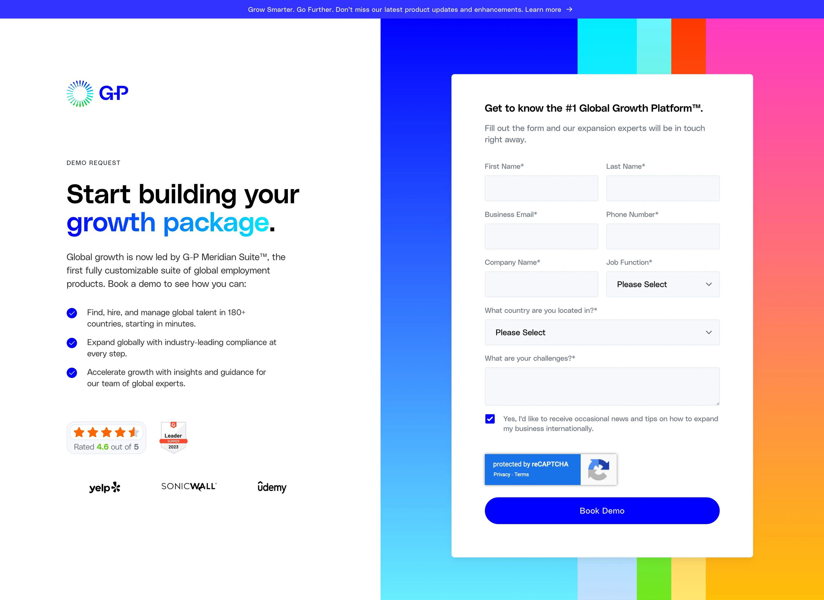 Globalization Partners Request Demo Page Section Form