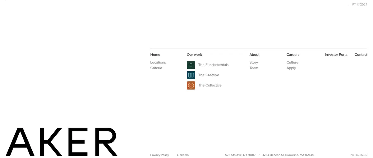 Aker Home Page Section Footer
