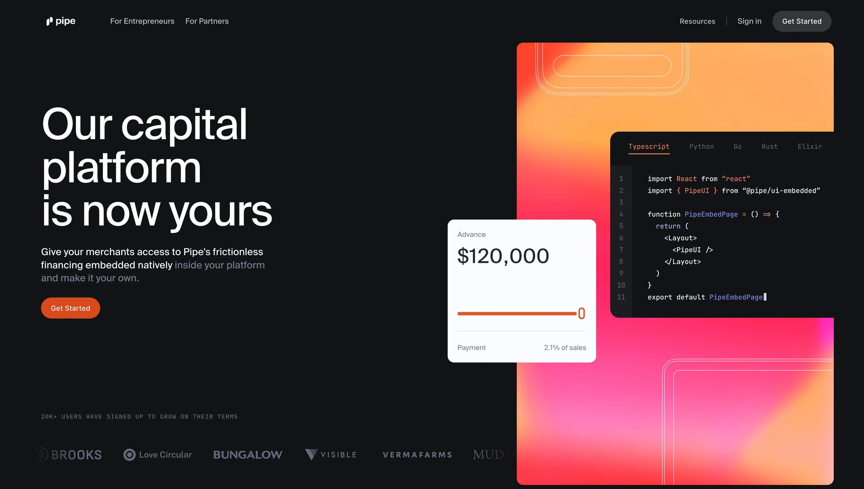 Pipe Partners Page Section Hero