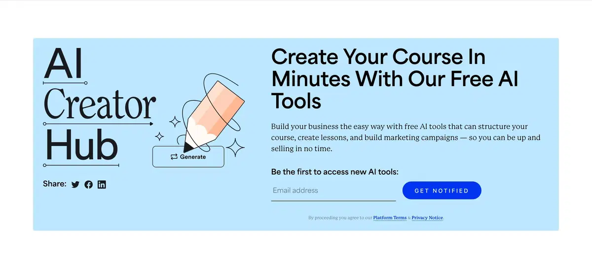 Kajabi Creator Hub Page Section CTA