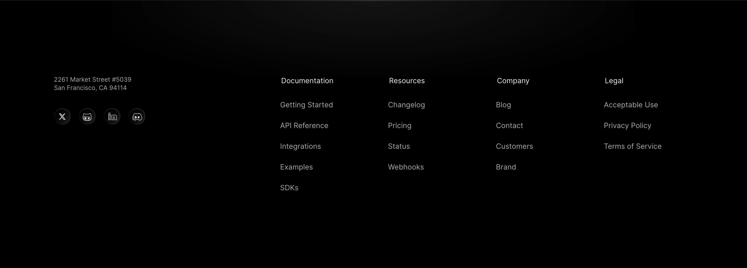 Resend Home Page Section Footer