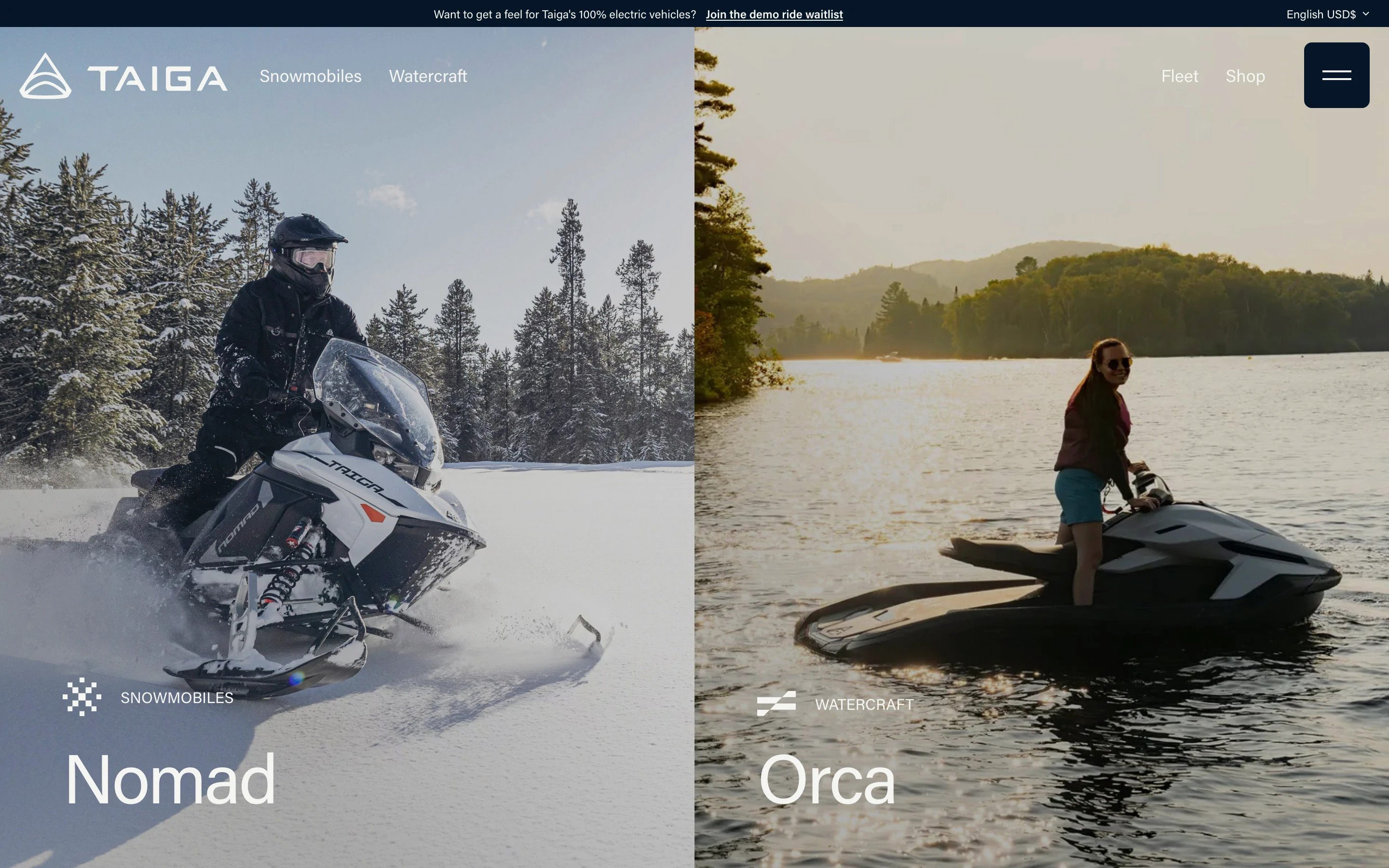 Taiga Home Page Section Hero