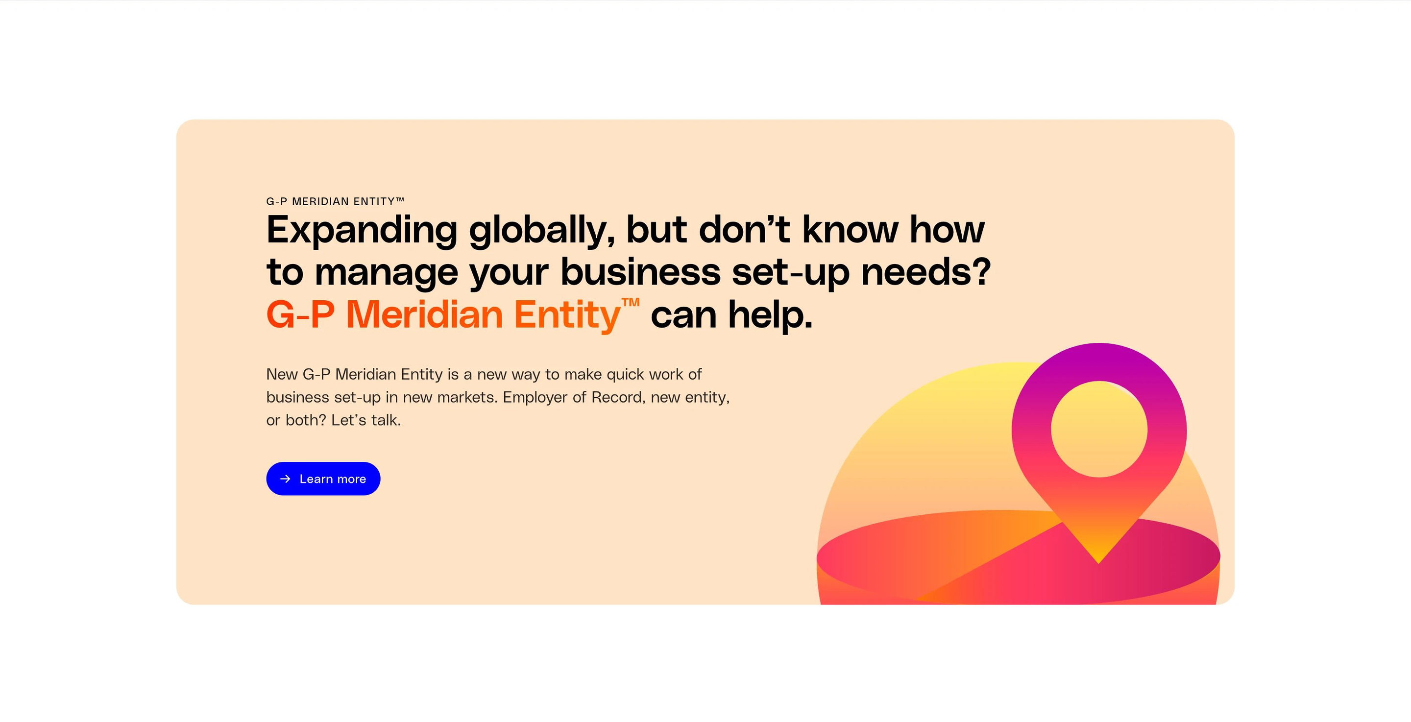 Globalization Partners Meridian Advisor Page Section CTA