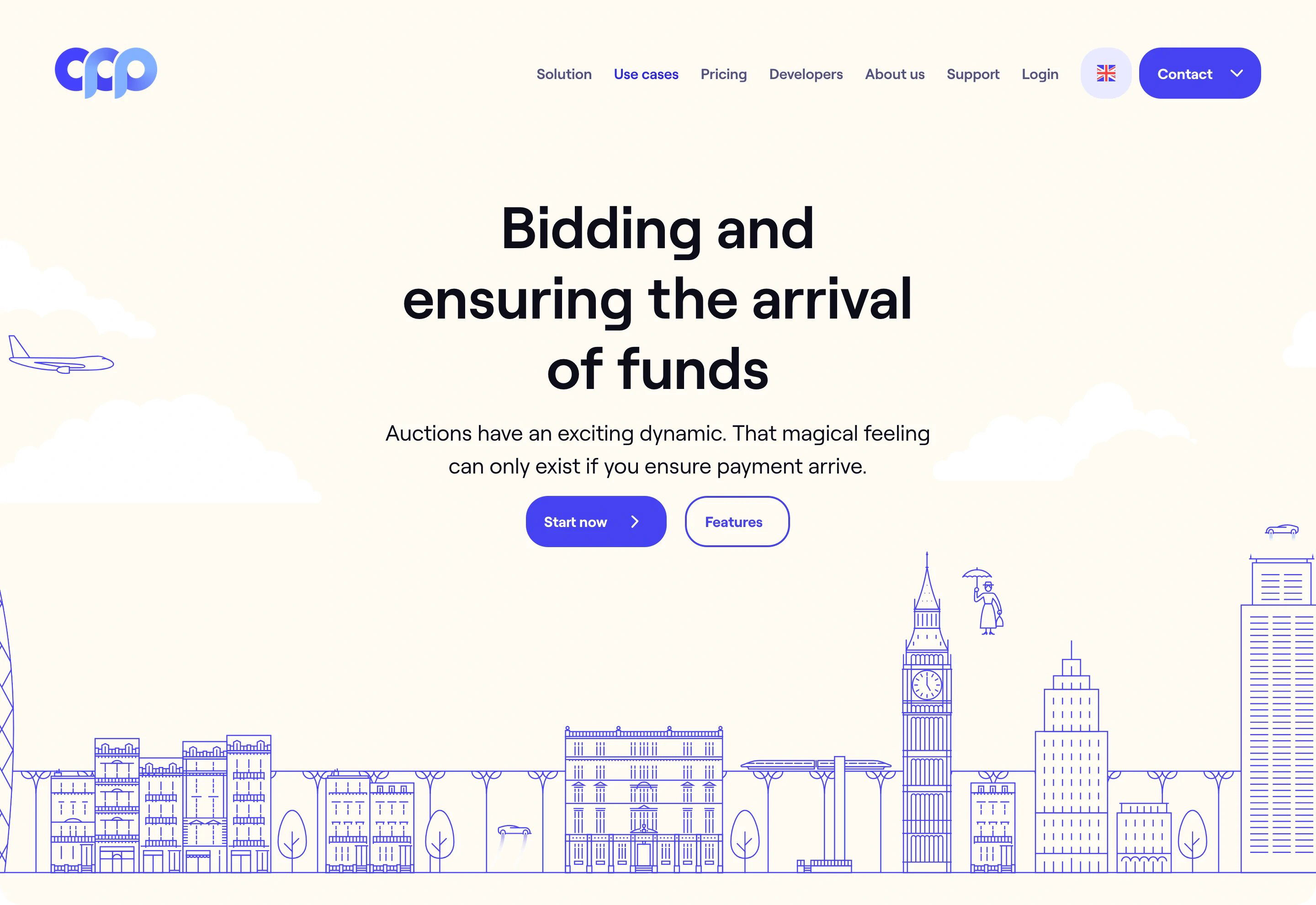 Online Payment Platform Auctions Page Section Hero