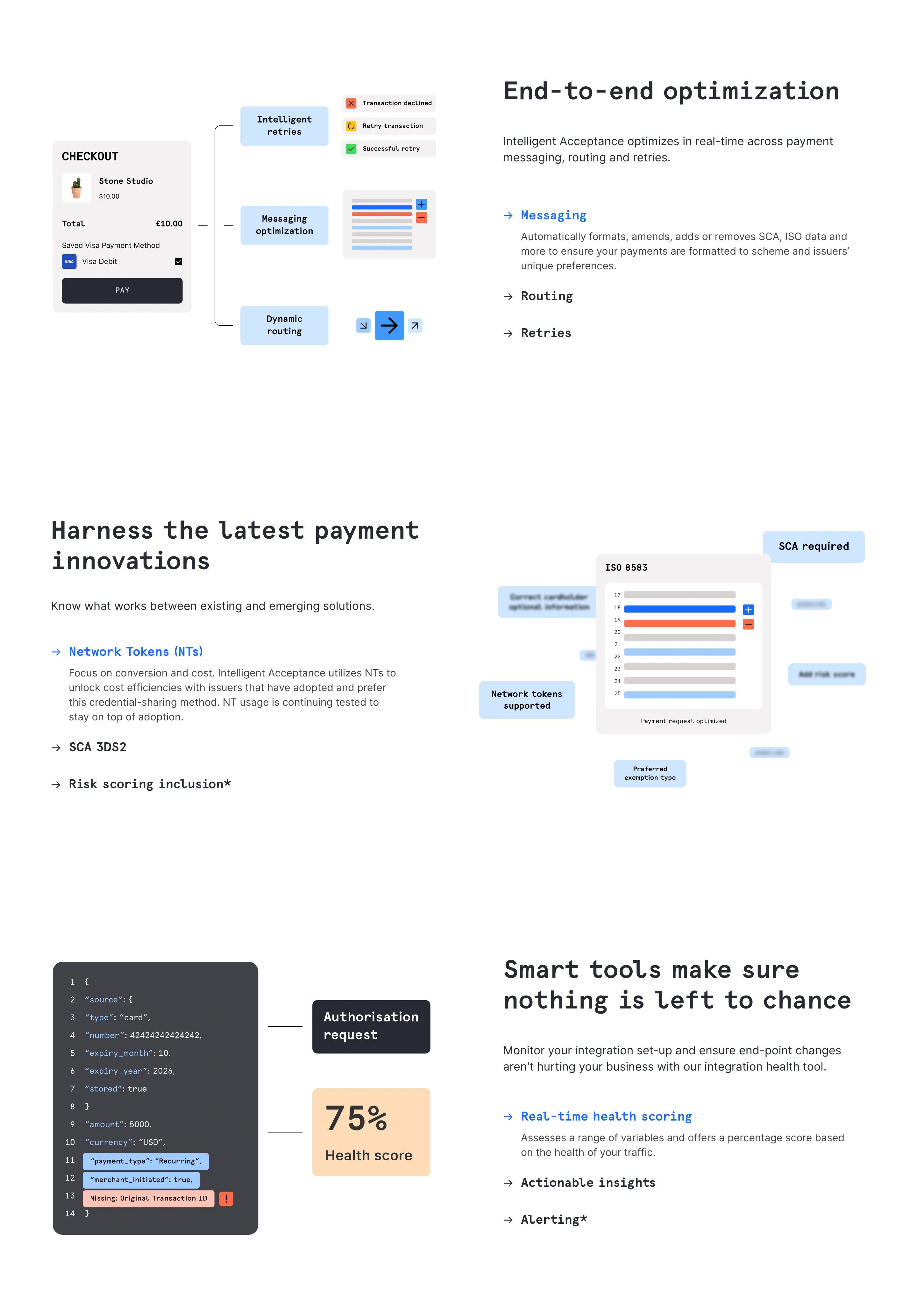 Checkout Intelligent Acceptance Page Section Features