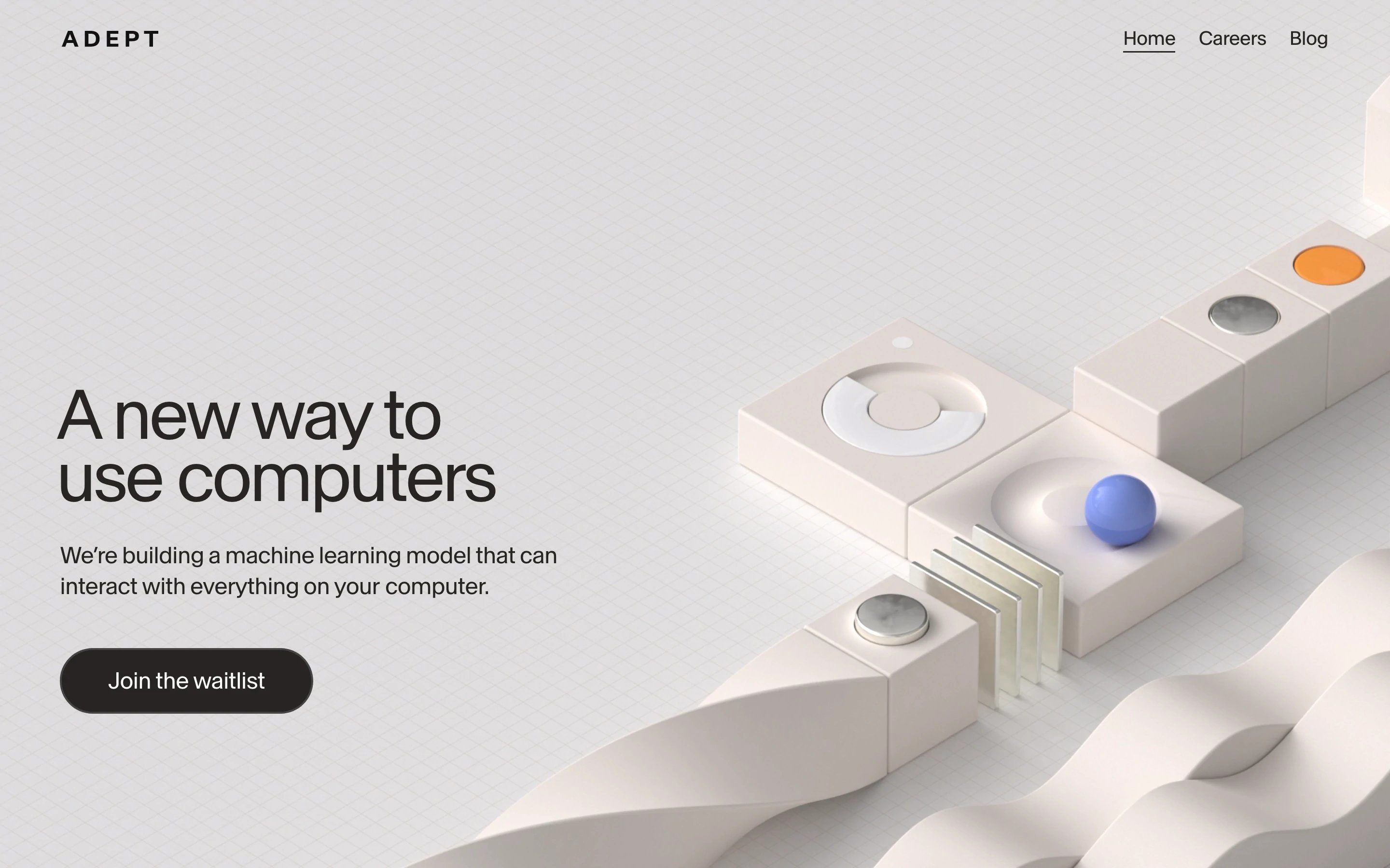 Adept AI Home Page Section Hero