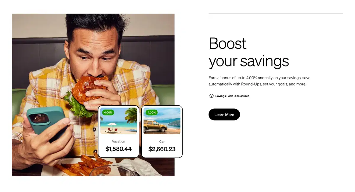 Current Home Page Section Savings