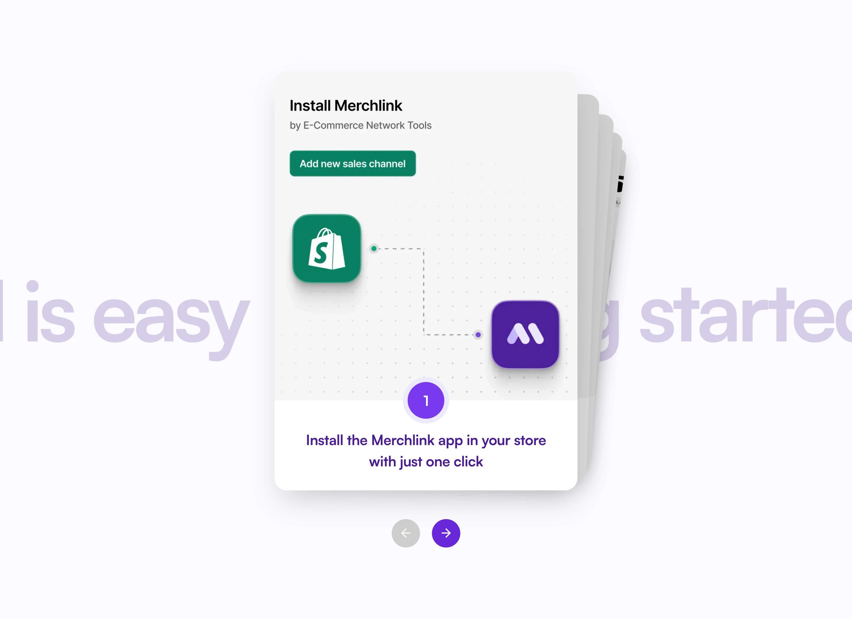 Merchlink Home Page Section Getting Started