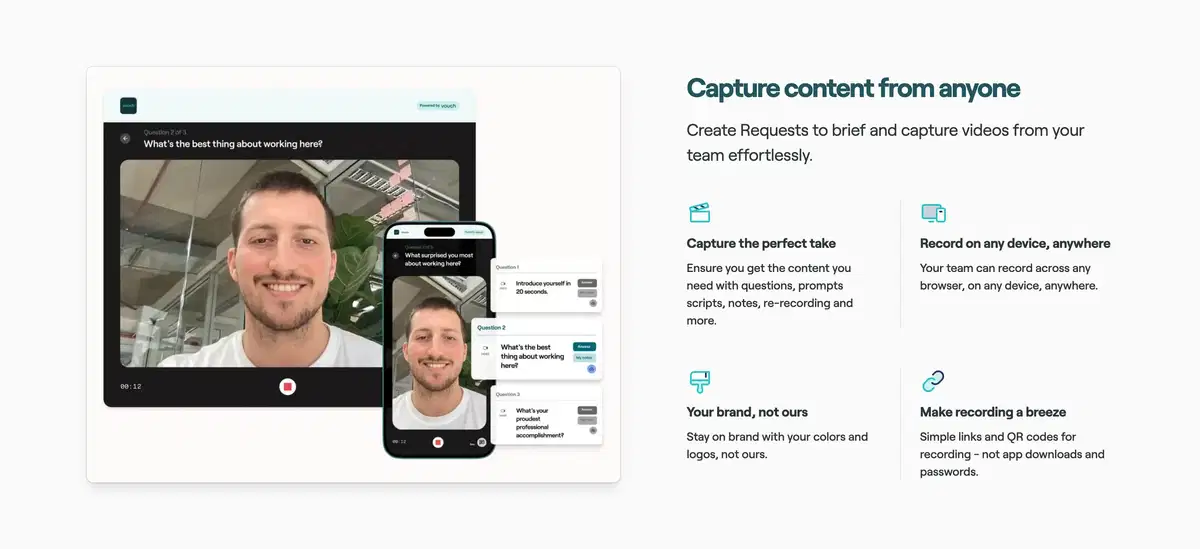 Vouch Product Page Section Features