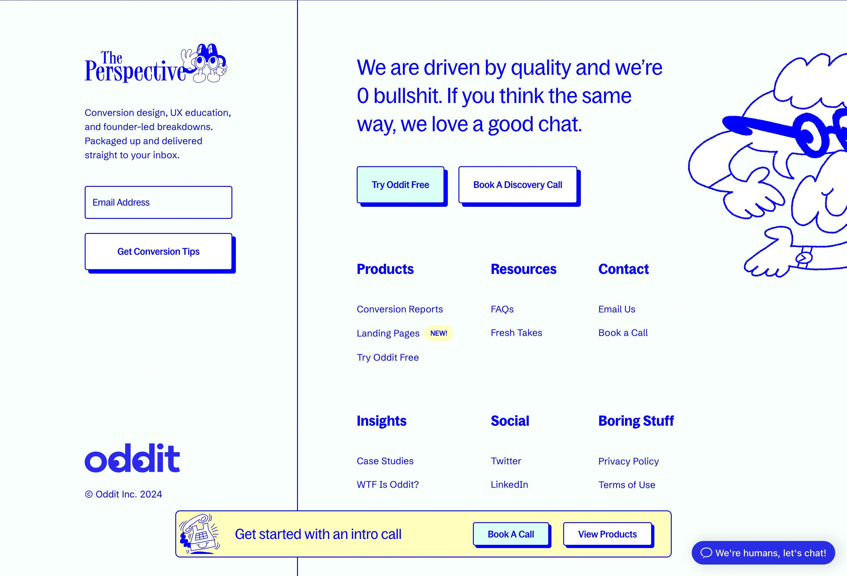 Oddit Home Page Section Footer
