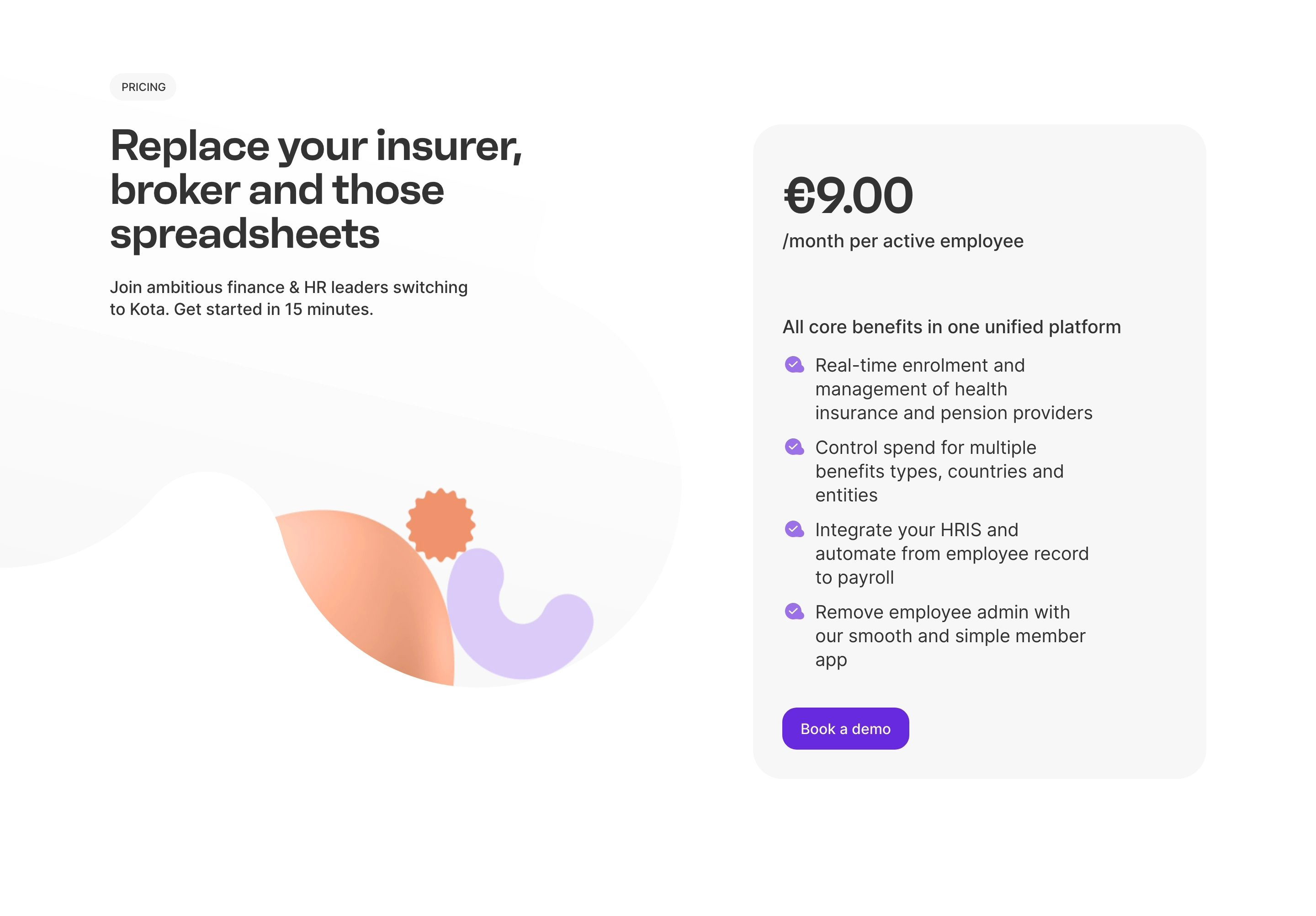 Kota Pricing Page Section Price