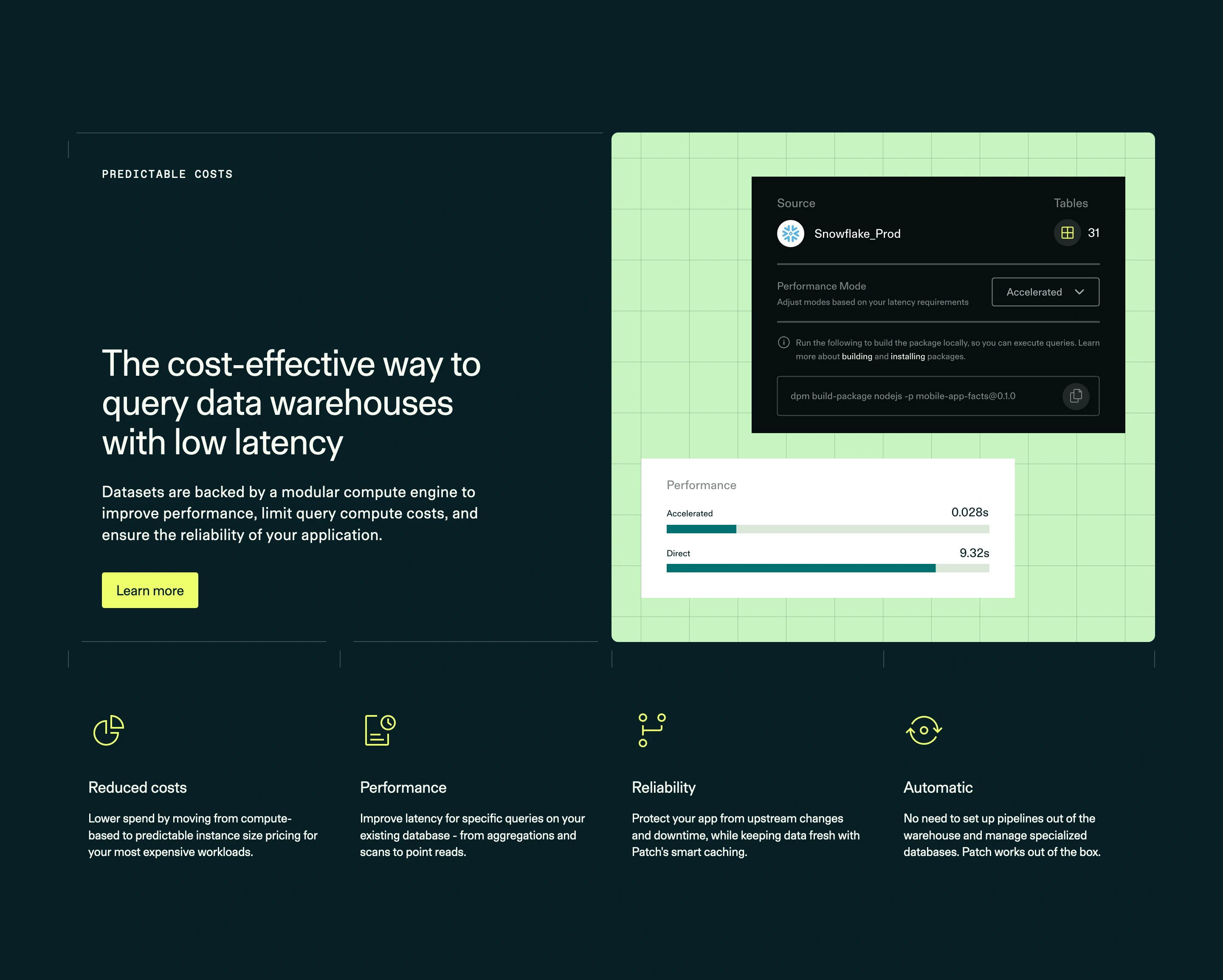 Patch Home Page Section Feature Predictable Cost