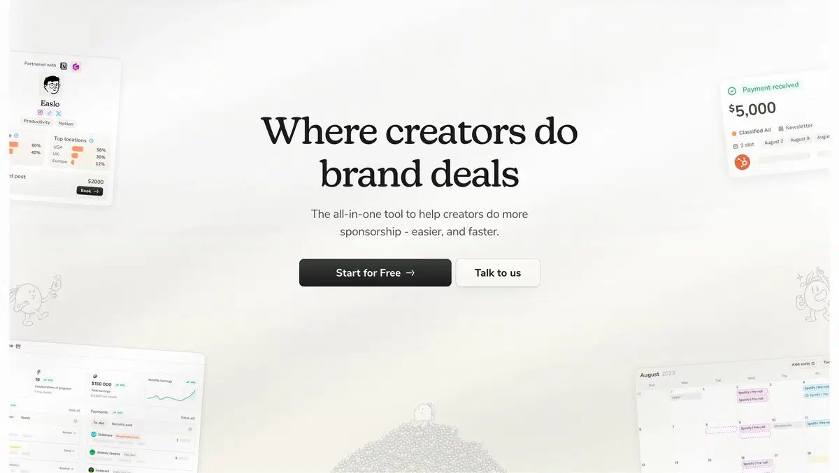 Passionfroot Creator Page Section Hero