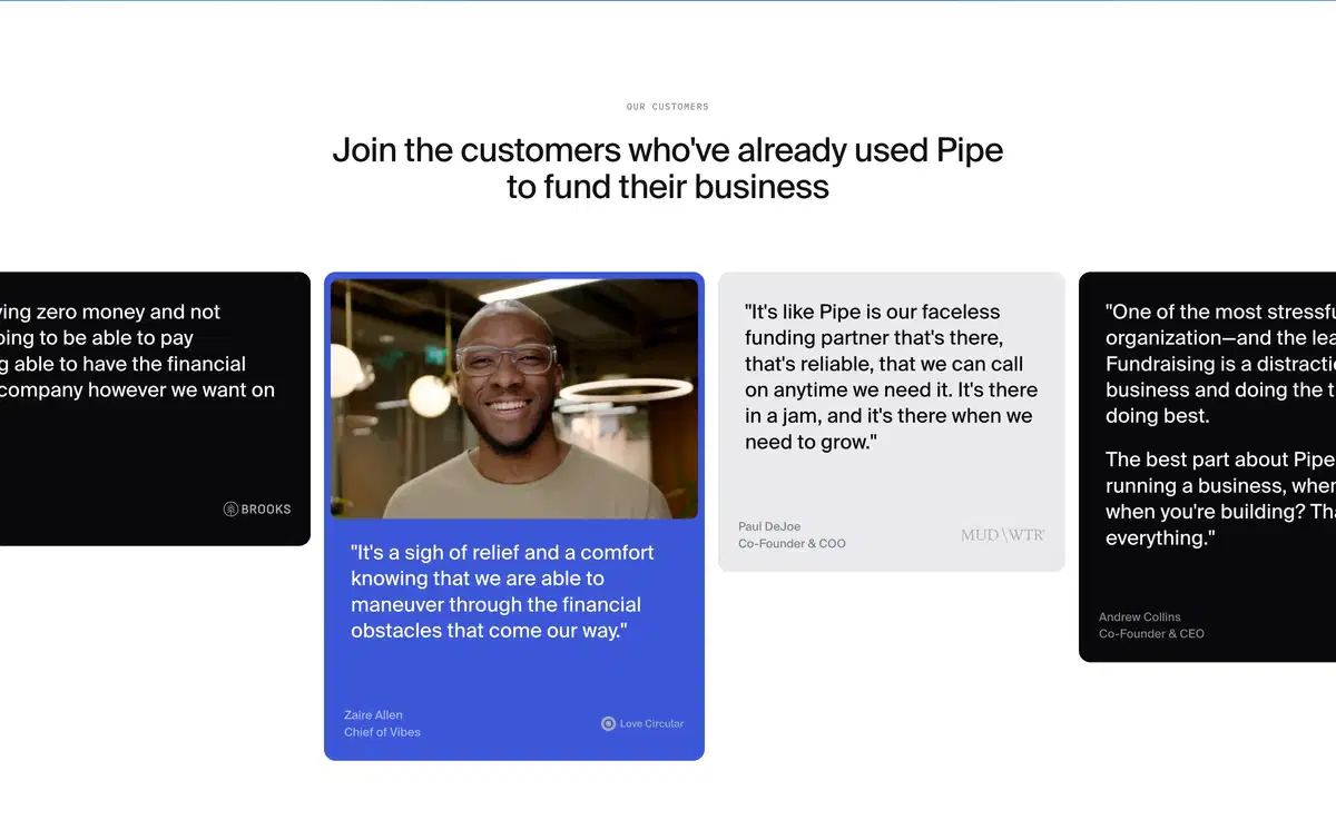 Pipe Enterpreneurs Page Section Customers