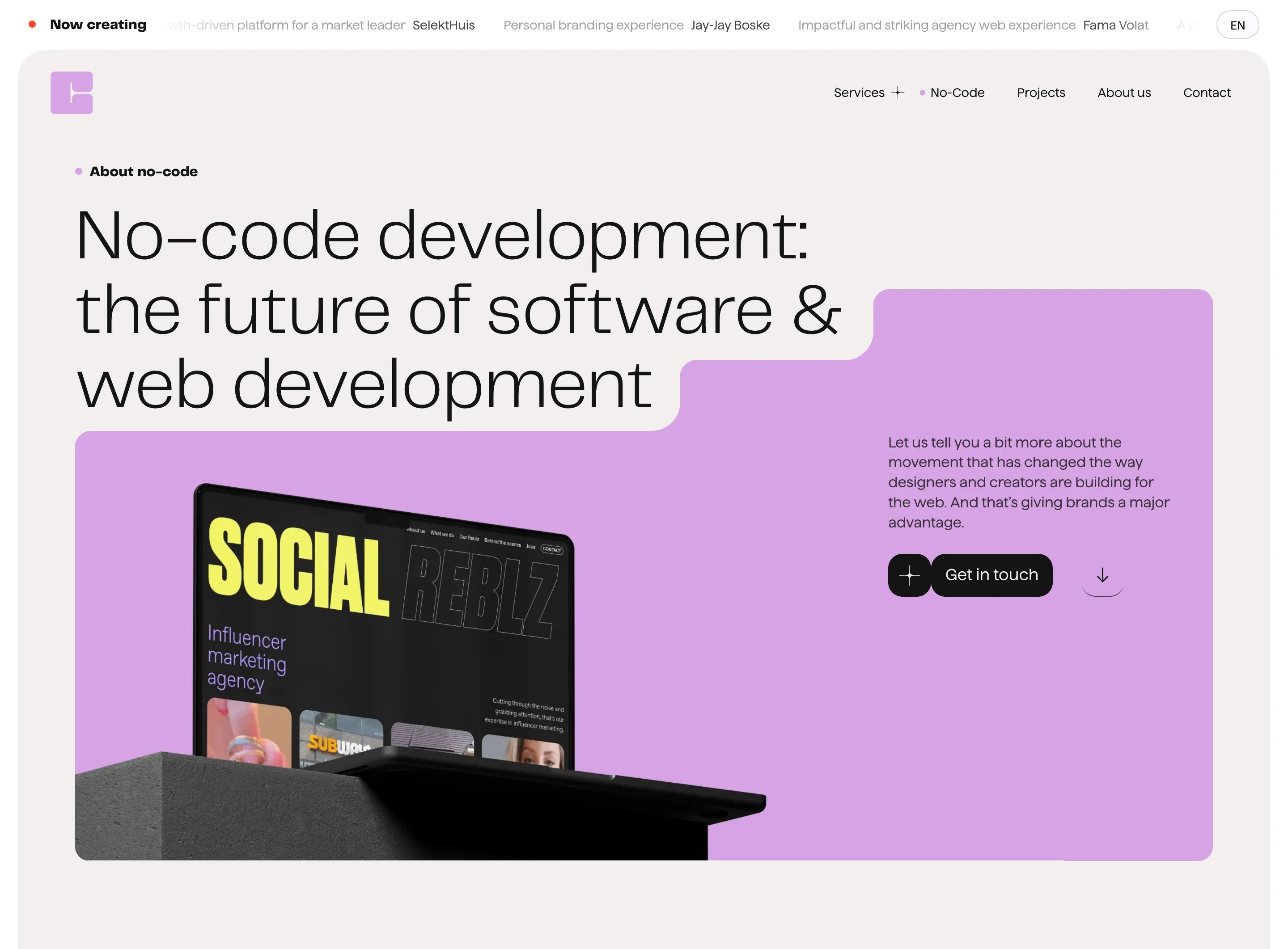 Cut The Code No-Code Page Section Hero