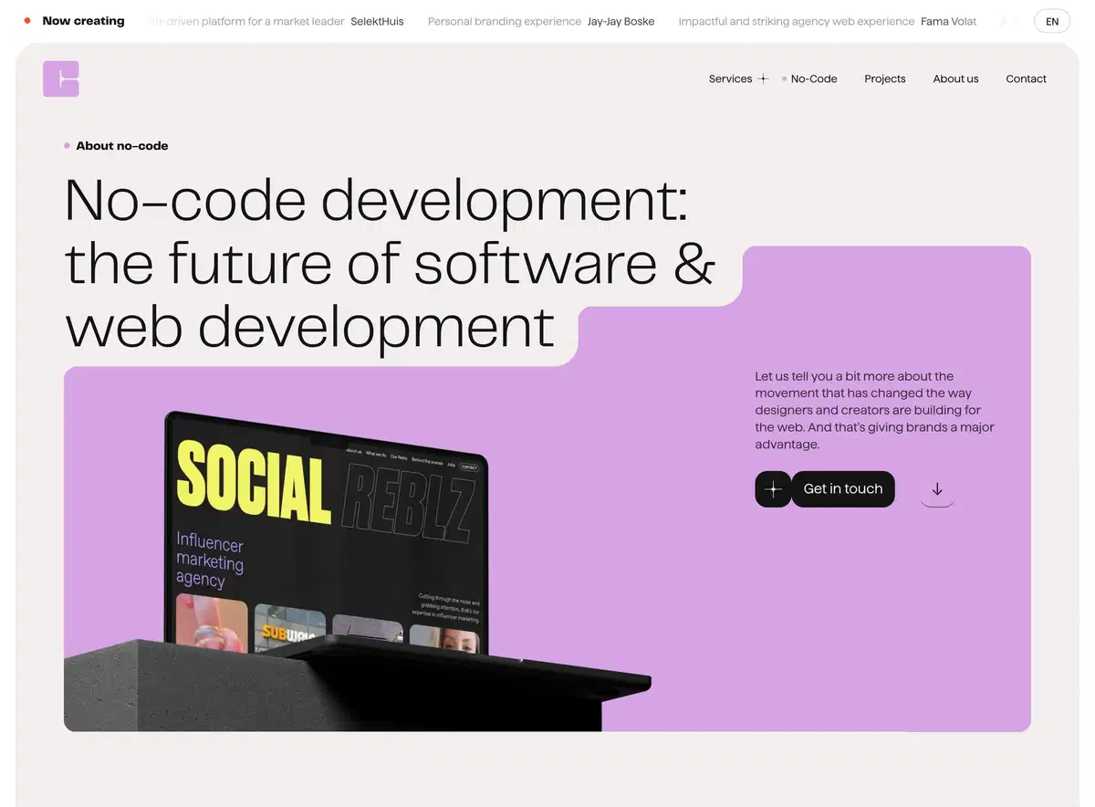 Cut The Code No-Code Page Section Hero