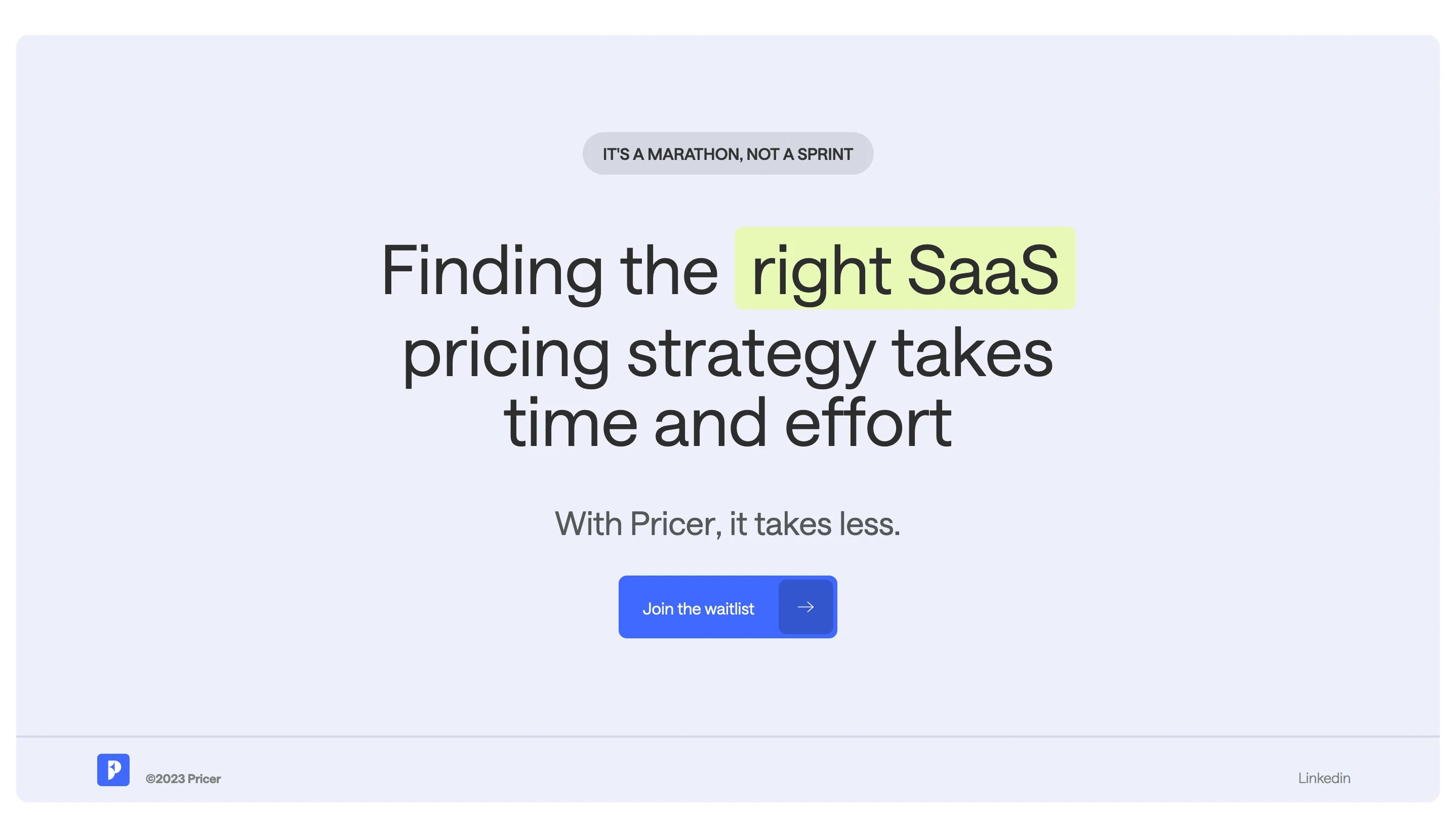 The Pricer Home Page Section CTA