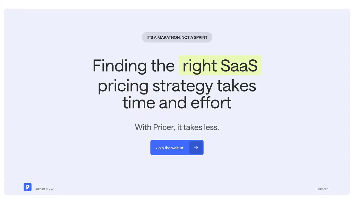 The Pricer Home Page Section CTA