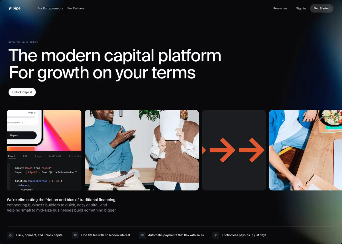 Pipe Home Page Section Hero