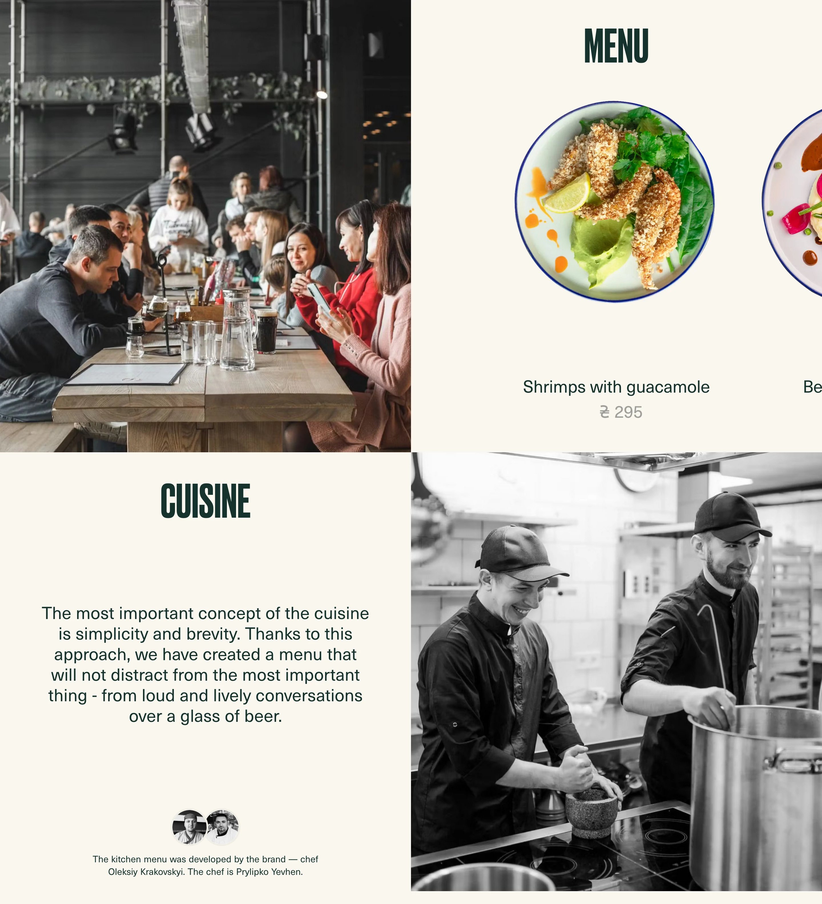Move Restaurant Page Section Menu