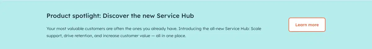 HubSpot Home Page Section CTA