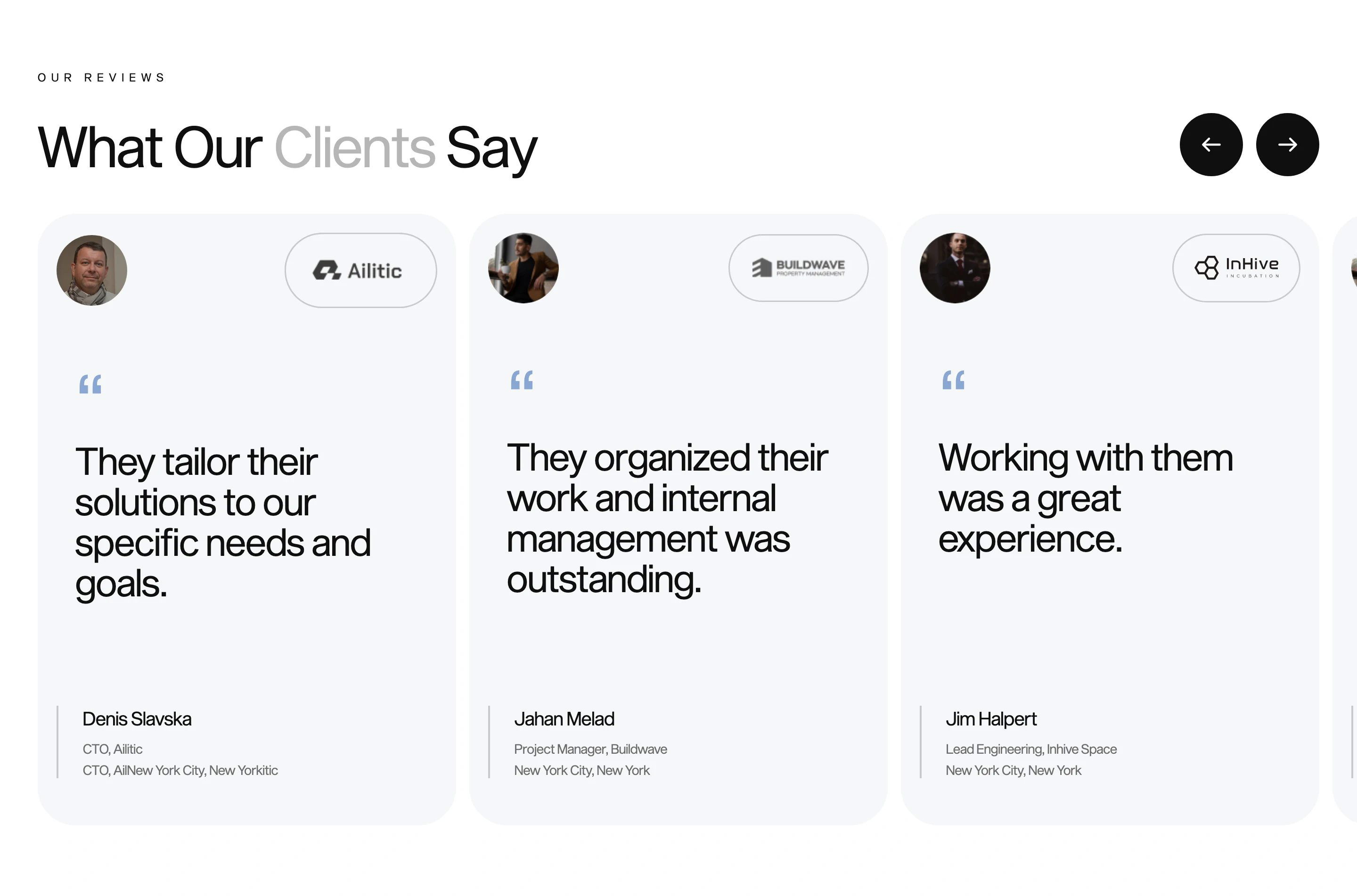 Xizt Home Page Section Testimonials