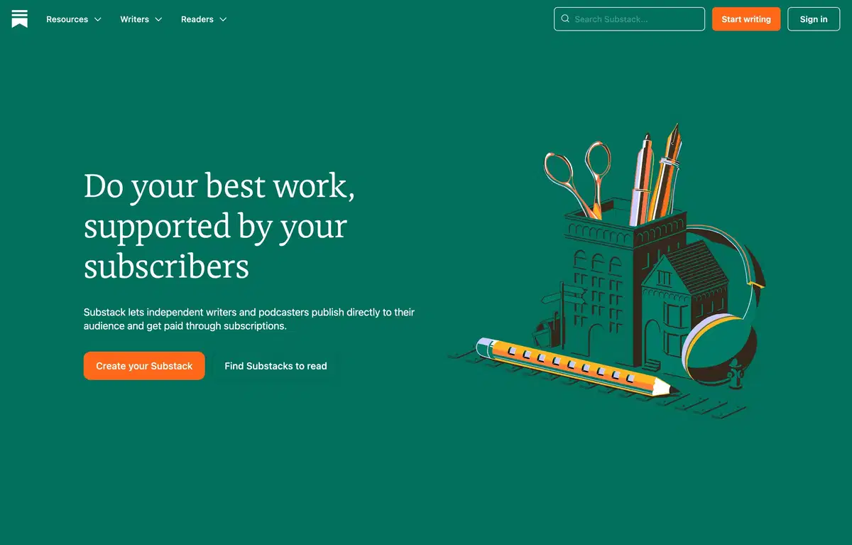 Substack Home Page Section Hero