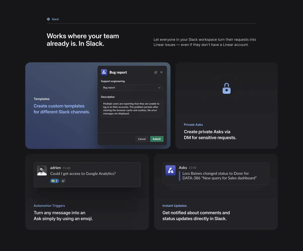 Linear Ask Page Section More Use Case