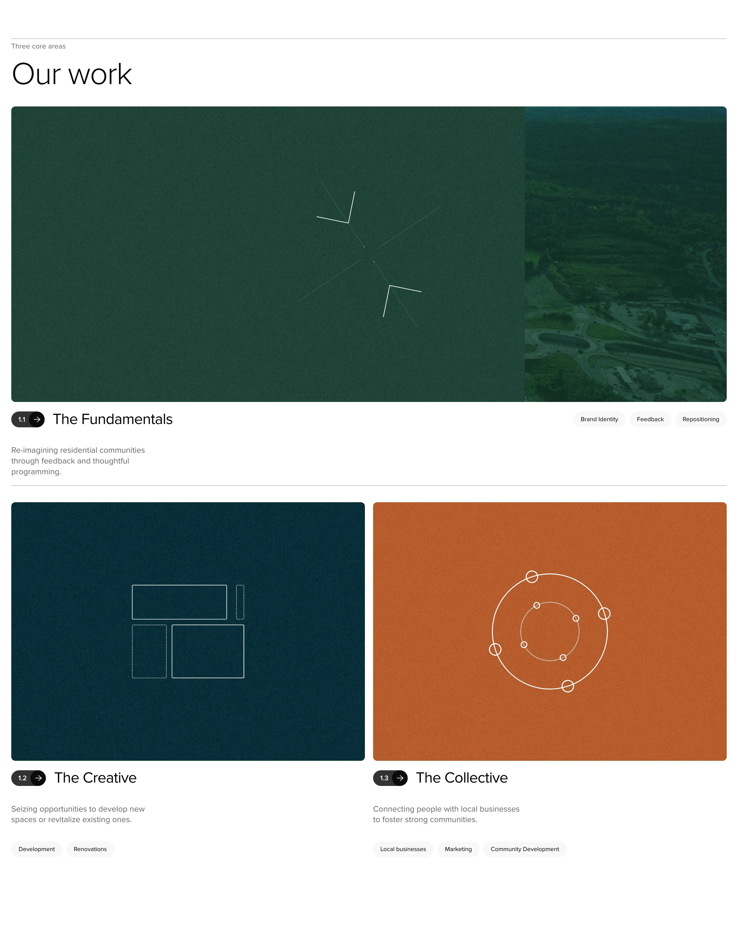 Aker Home Page Section Three Core Areas
