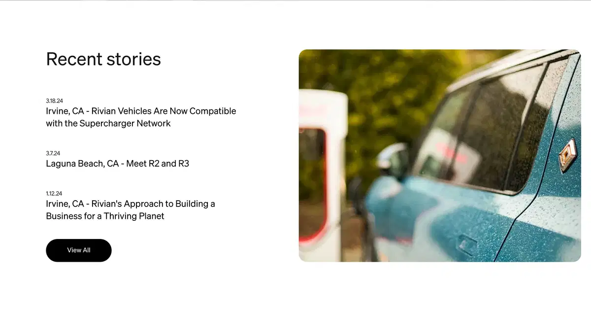Rivian Home Page Section Stories