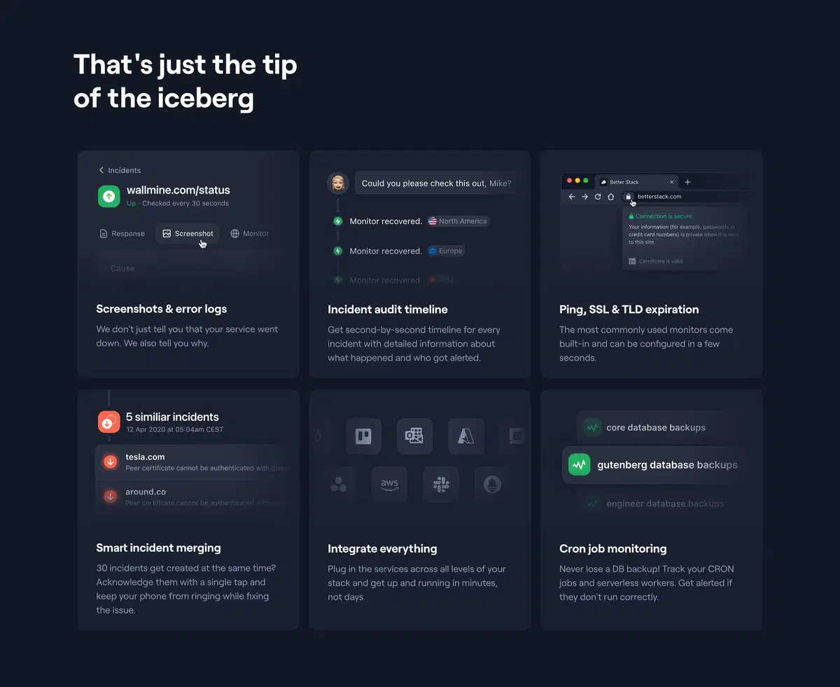 Better Stack Monitoring Page Section Iceberg Tip